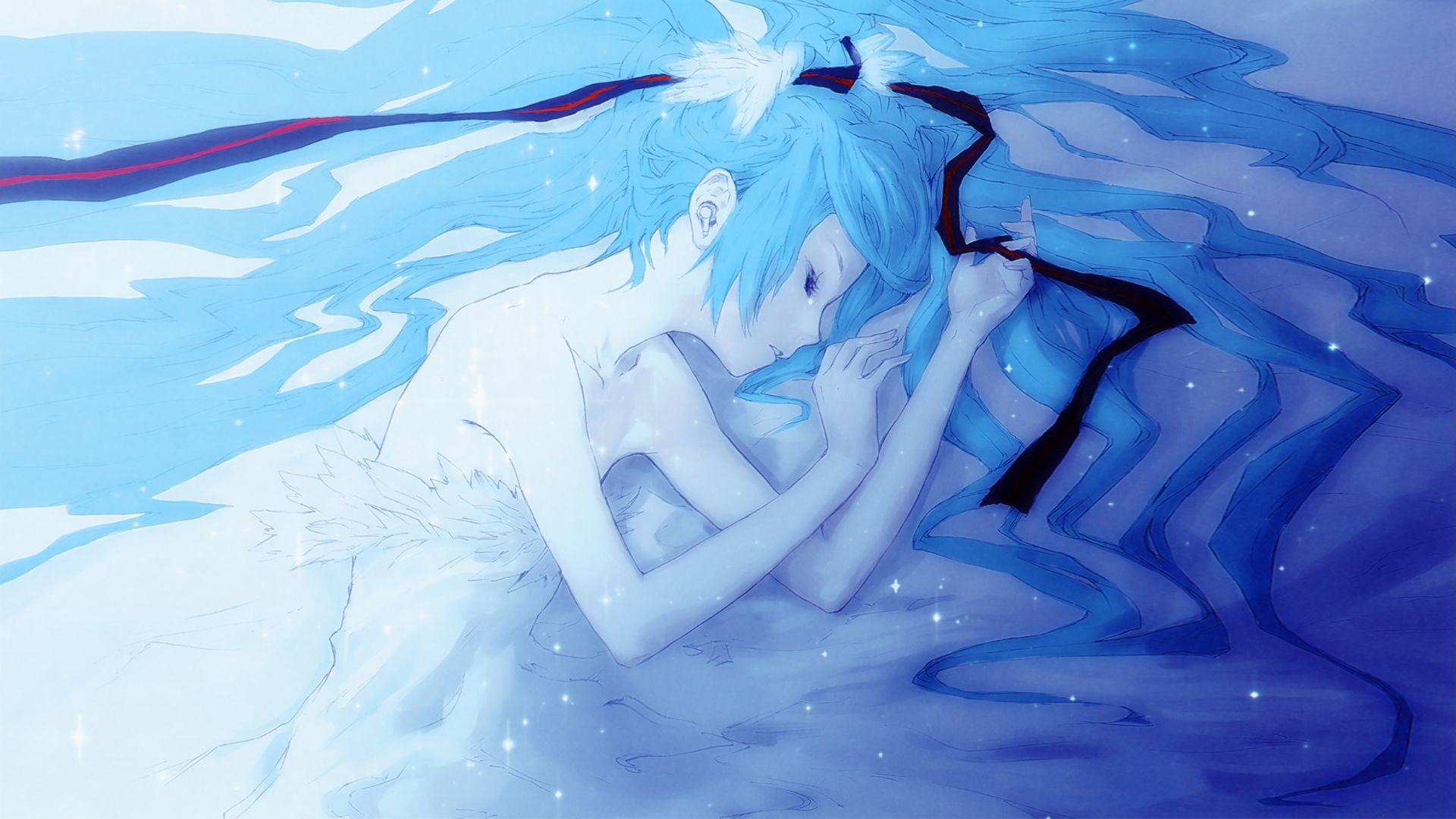 1920x1080 Picture Vocaloid Hatsune Miku Hair Anime Sleep young 1920x1080