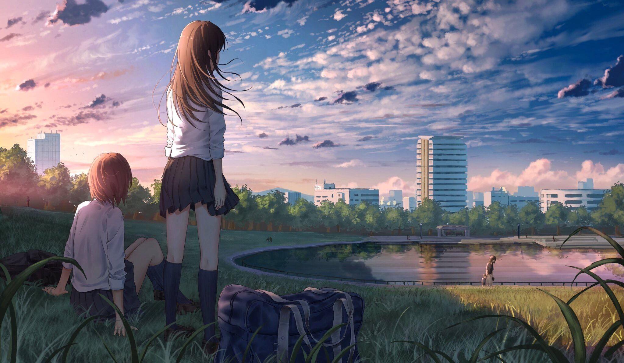 2048x1192 Anime Girl In School Uniform 1680x1050 Resolution HD 4k Wallpaper, Image, Background, Photo and Picture