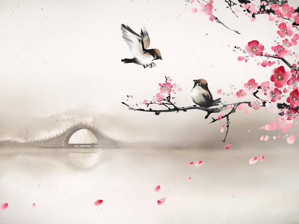 1024x768 Oriental Flower Wallpaper. HD Wallpaper (High Definition). Free