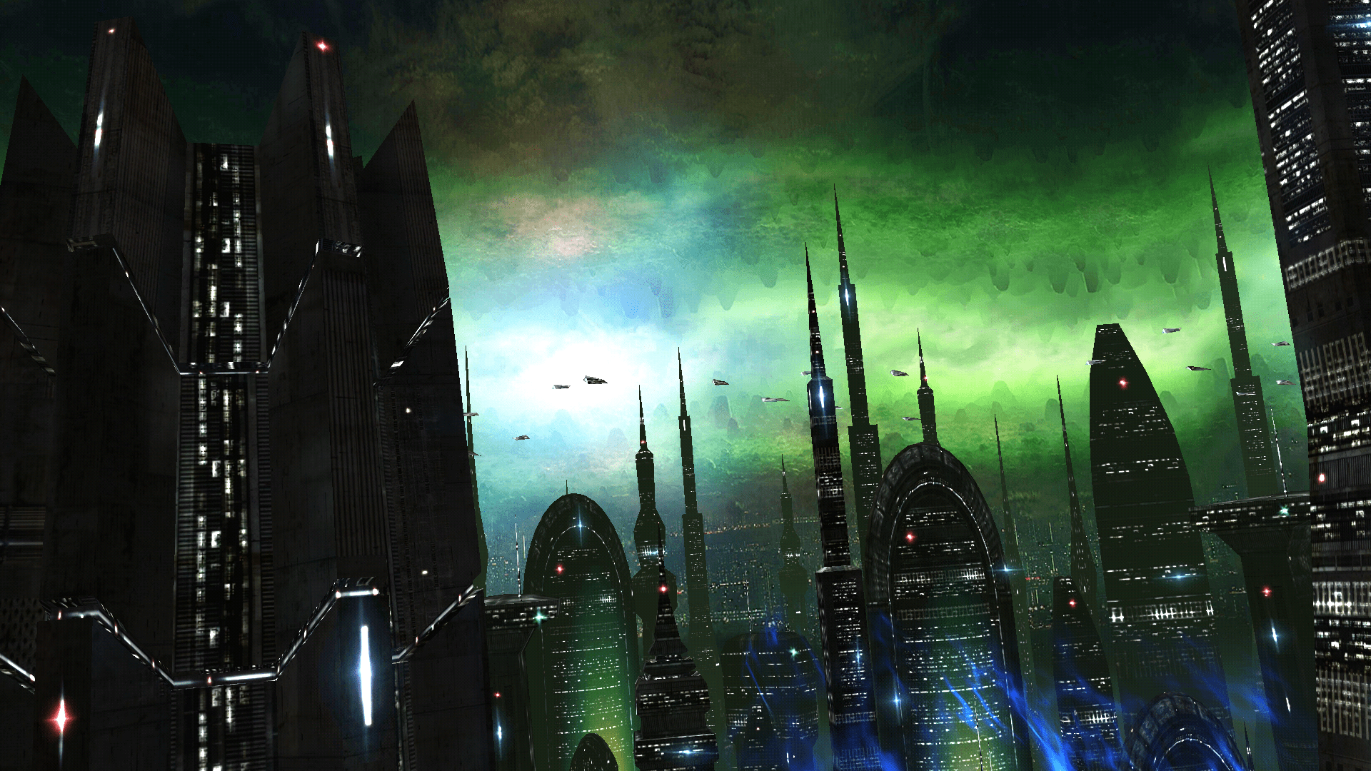 alien backgrounds planet city