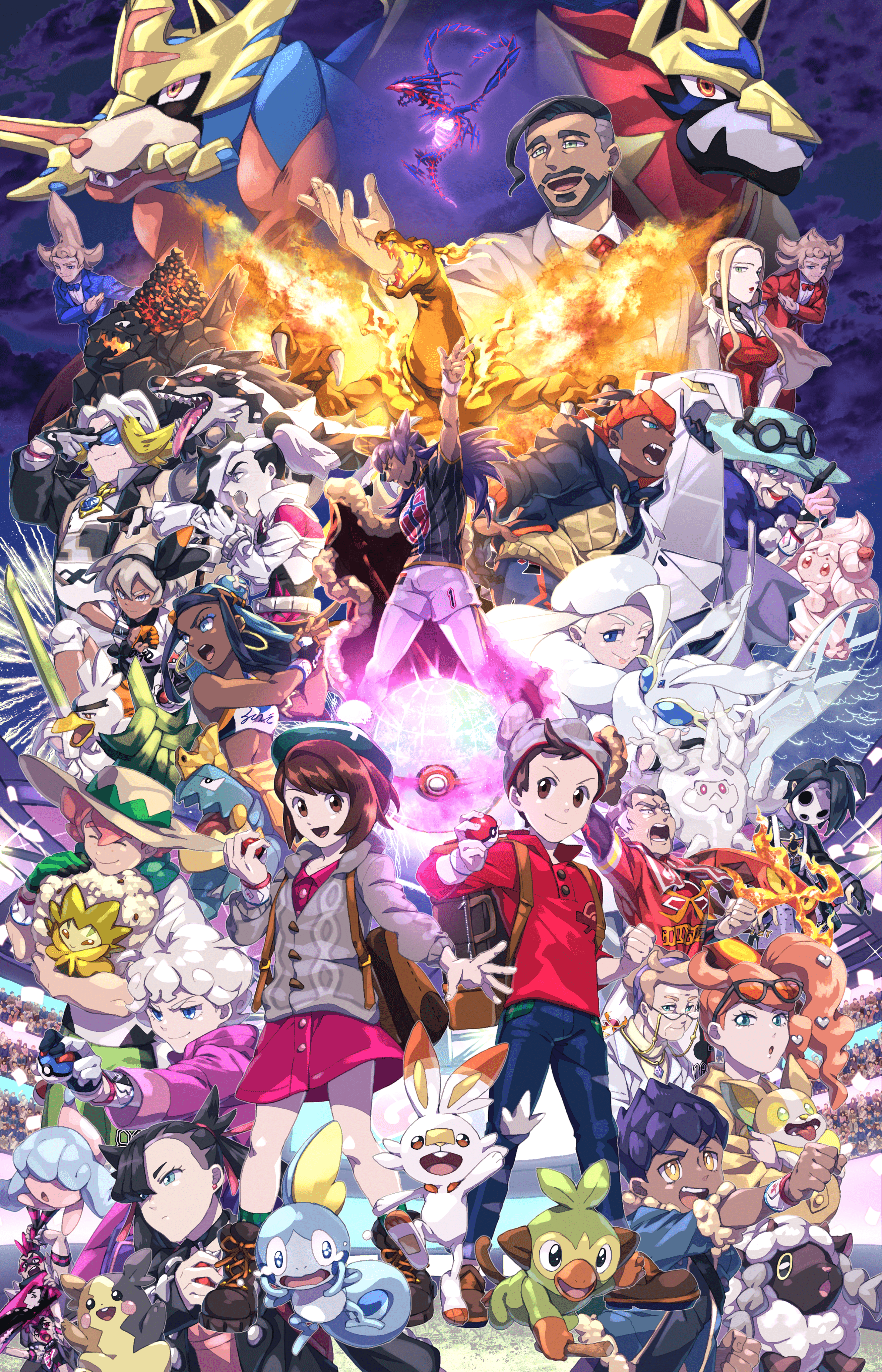 2632x4093 Eternatusémon Sword & Shield Anime Image Board Mobile