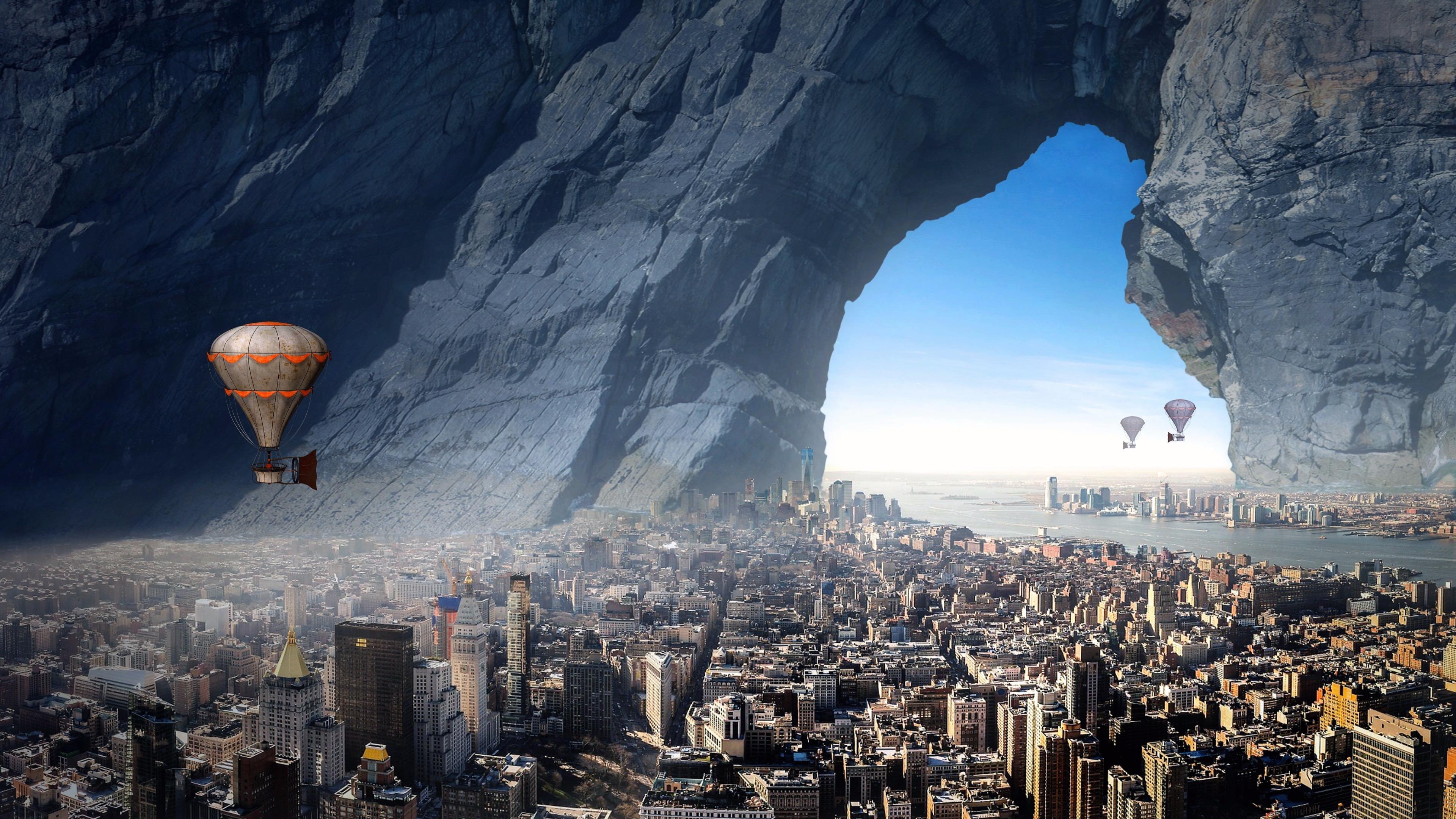 3840x2160 Alien City Wallpaper