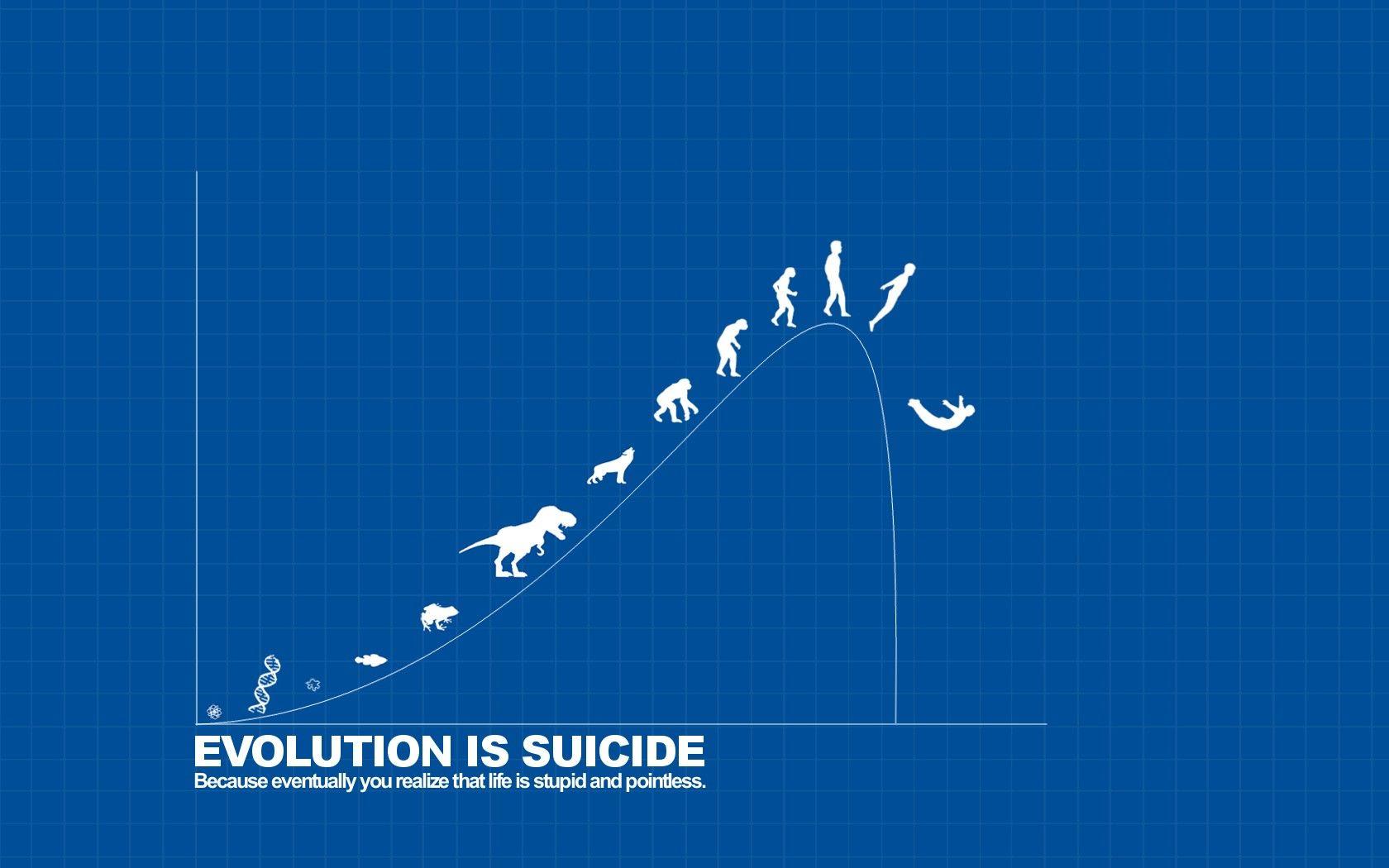 1680x1050 dark Humor, Evolution, Suicide, Graph Wallpaper HD / Desktop