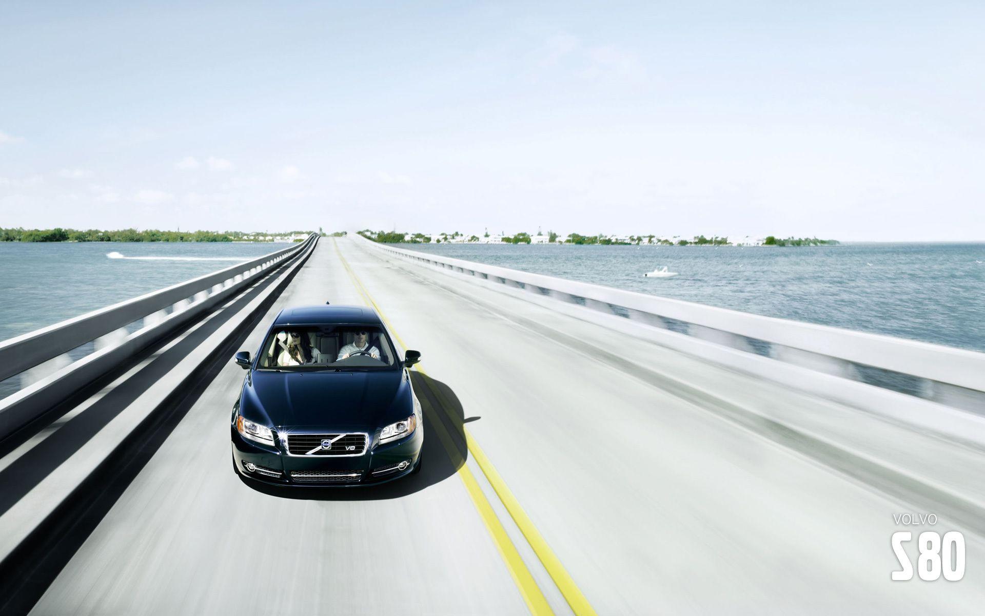 1920x1200 Volvo S80 is on Miami bridge wallpaper and image