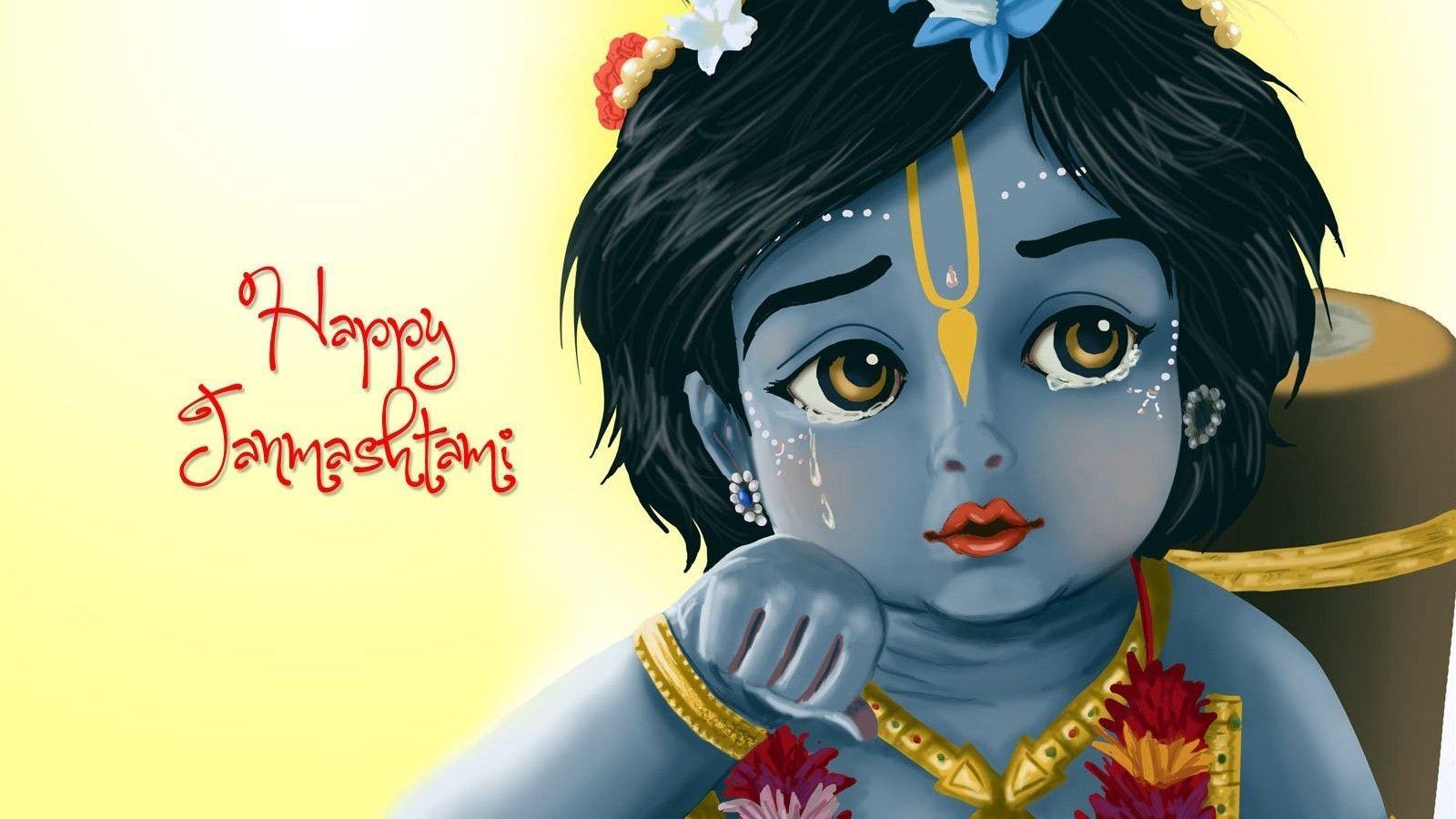 1600x900 Bal Krishna Happy Janmashtami Image