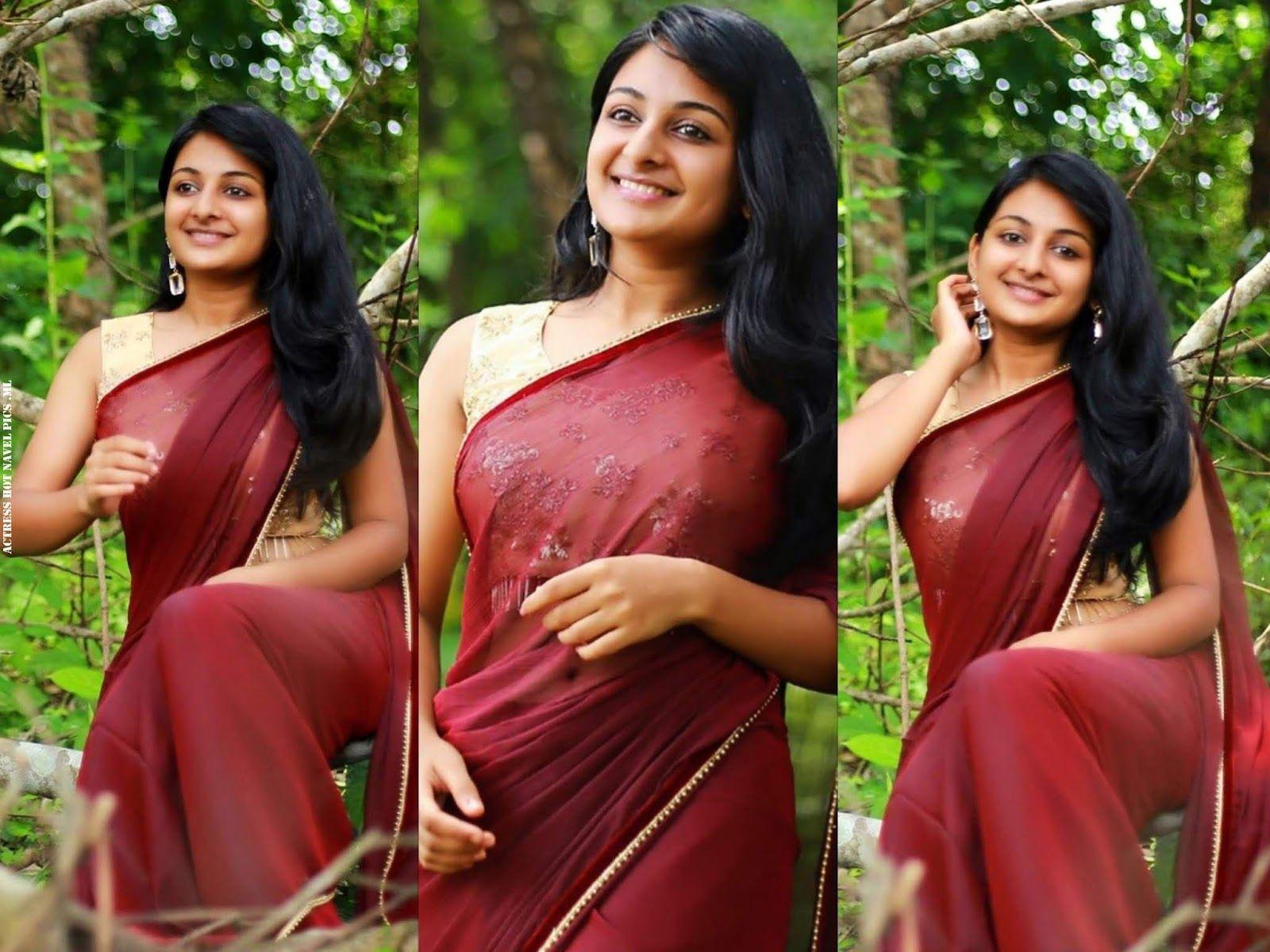 1600x1200 Esther Anil Hot in Saree Latest Photo