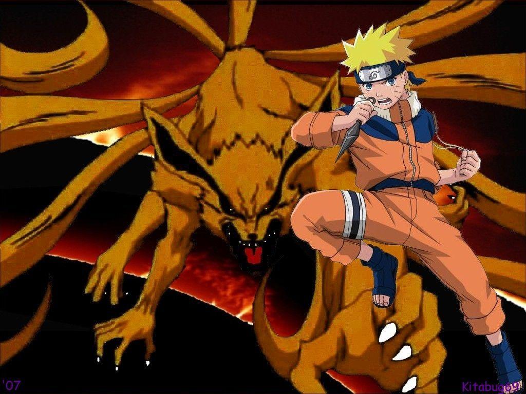 1024x768 Naruto Nine Tails Mode - hình nền