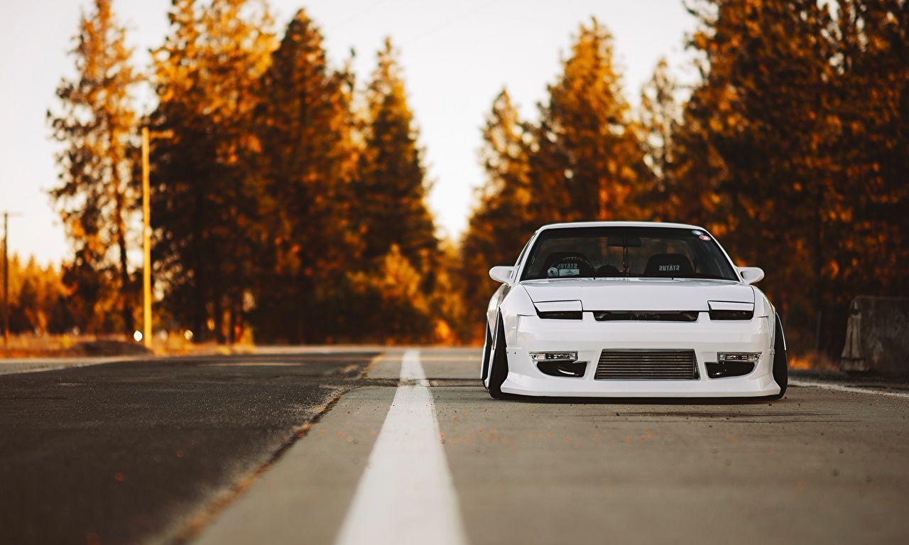 1280x767 Desktop Wallpaper Nissan 240SX Stance White Cars Front