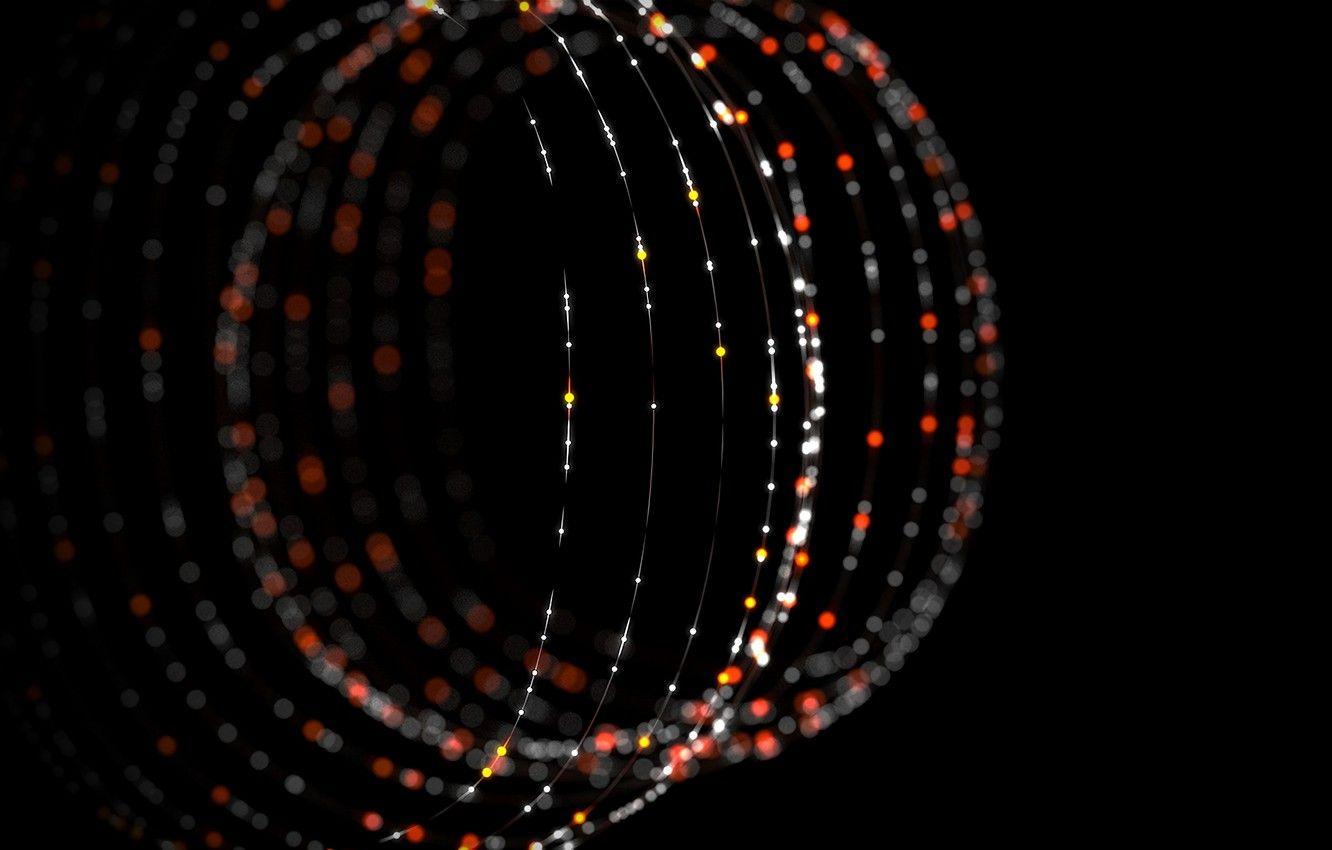 1332x850 Wallpaper glow, macro, glare, blur, bokeh, garland, rings, rope