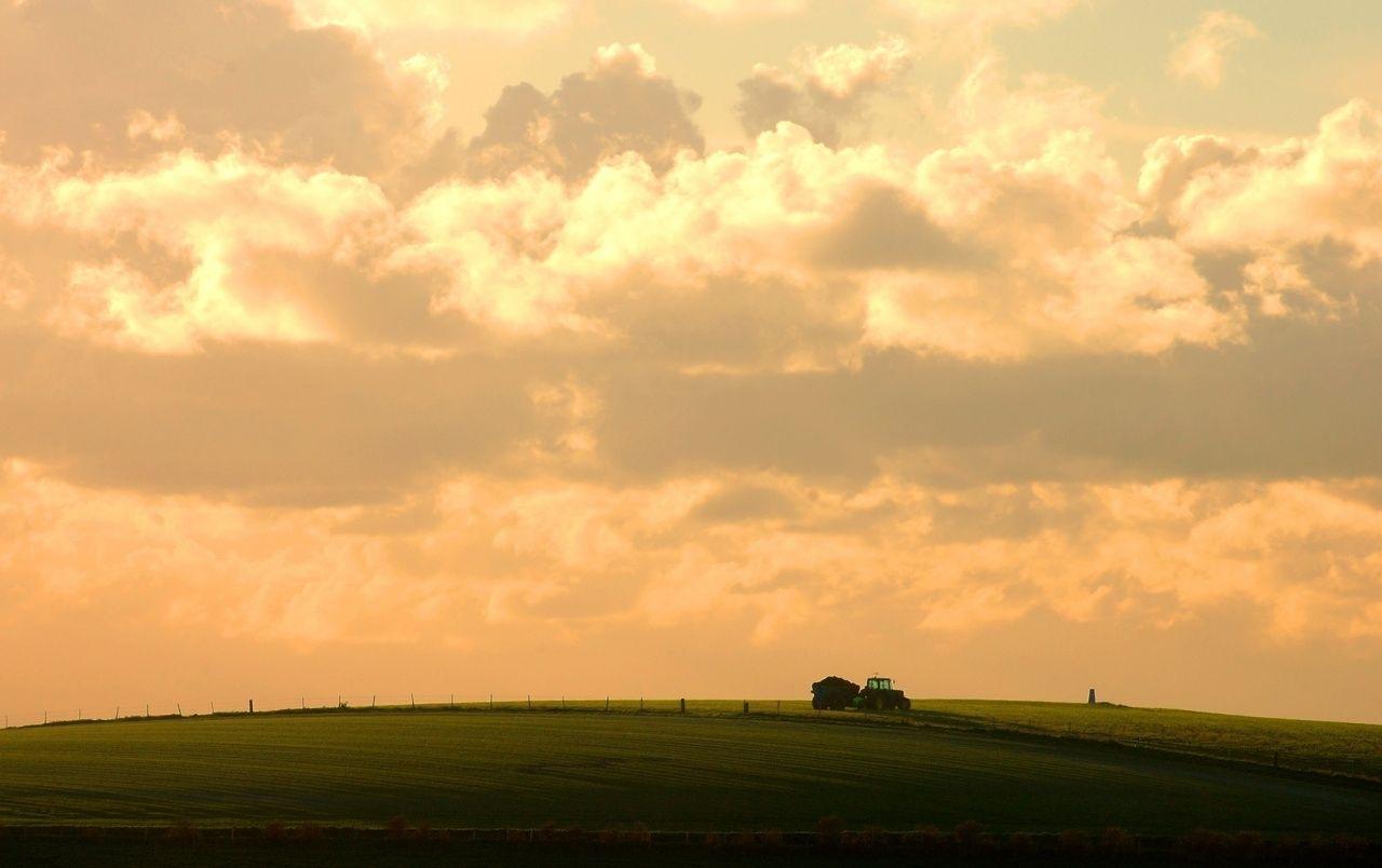 1280x804 Orange Sky Clouds & Farm Field wallpaper. Orange Sky Clouds