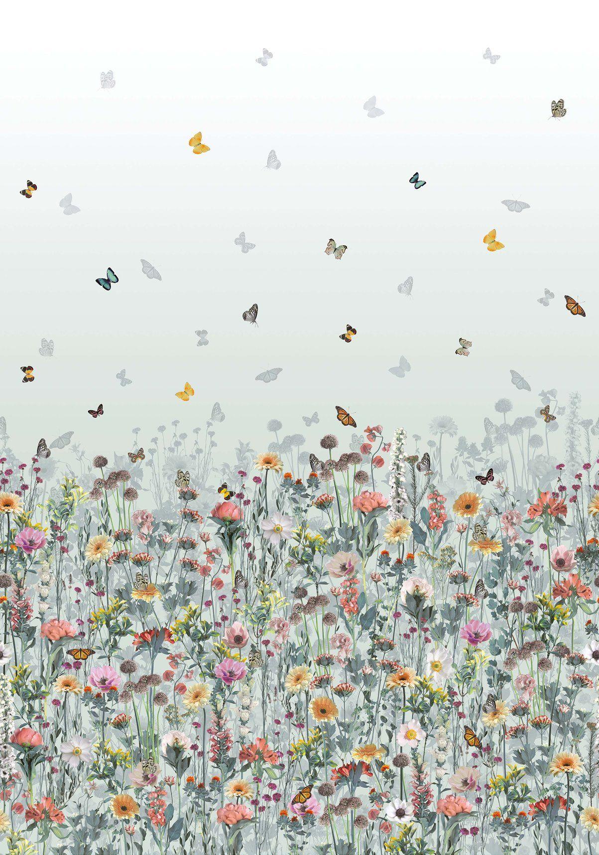 1203x1718 Deya Meadow Wallpaper in Eau De Nil and Multi from the Daydreams