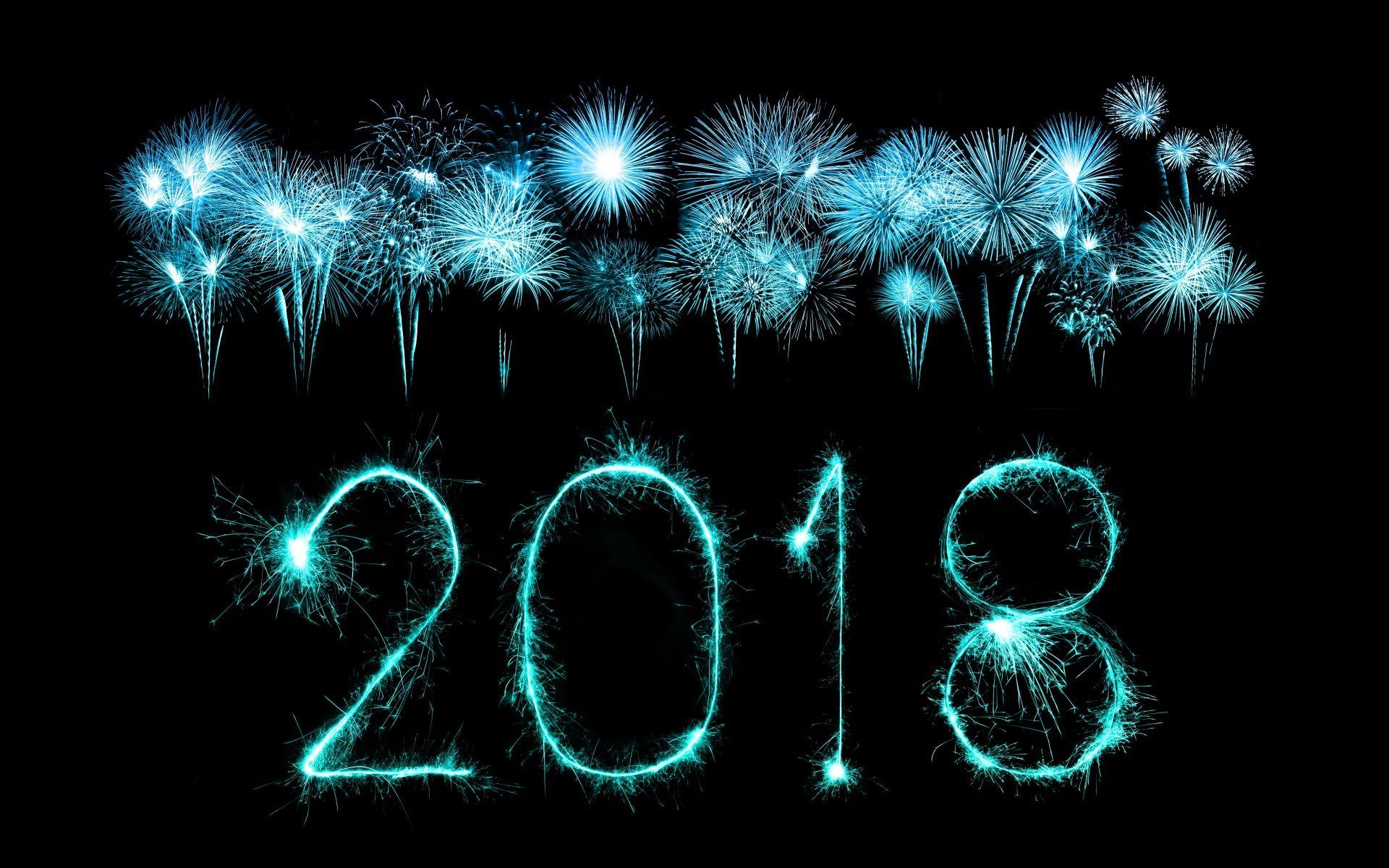 1920x1200 Blue Fireworks 2018 Happy New Year Wallpaper 27509
