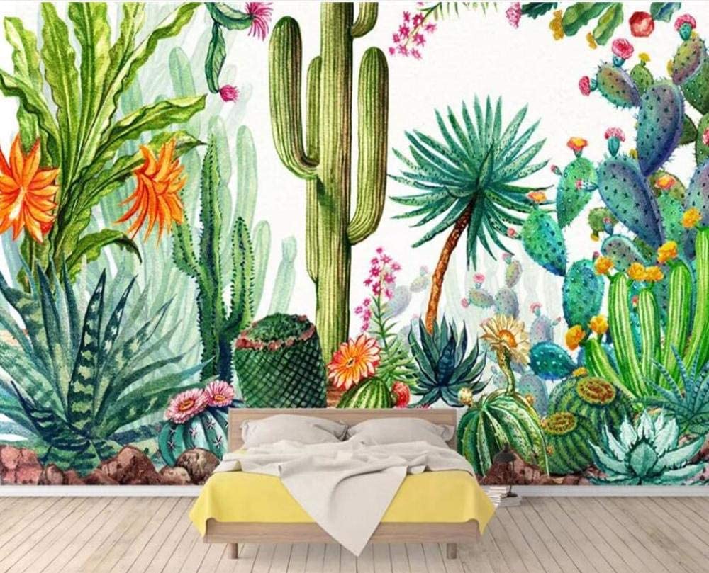 1000x809 Yisj Murals Wallpaper Mural Tropical Rainforest Plant Cactus Living Room Bedside Table Background Walls Painting, 350x245cm(WxH): Amazon.co.uk: DIY & Tools