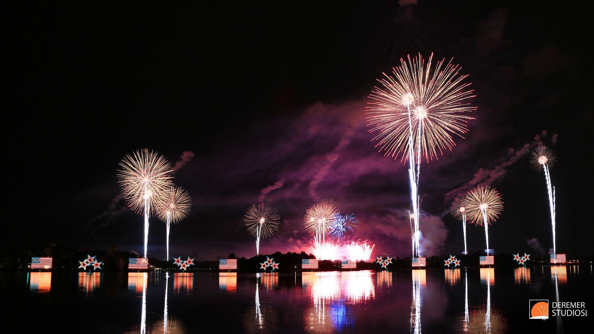 1920x1080 Lightning, Fireworks and Disney