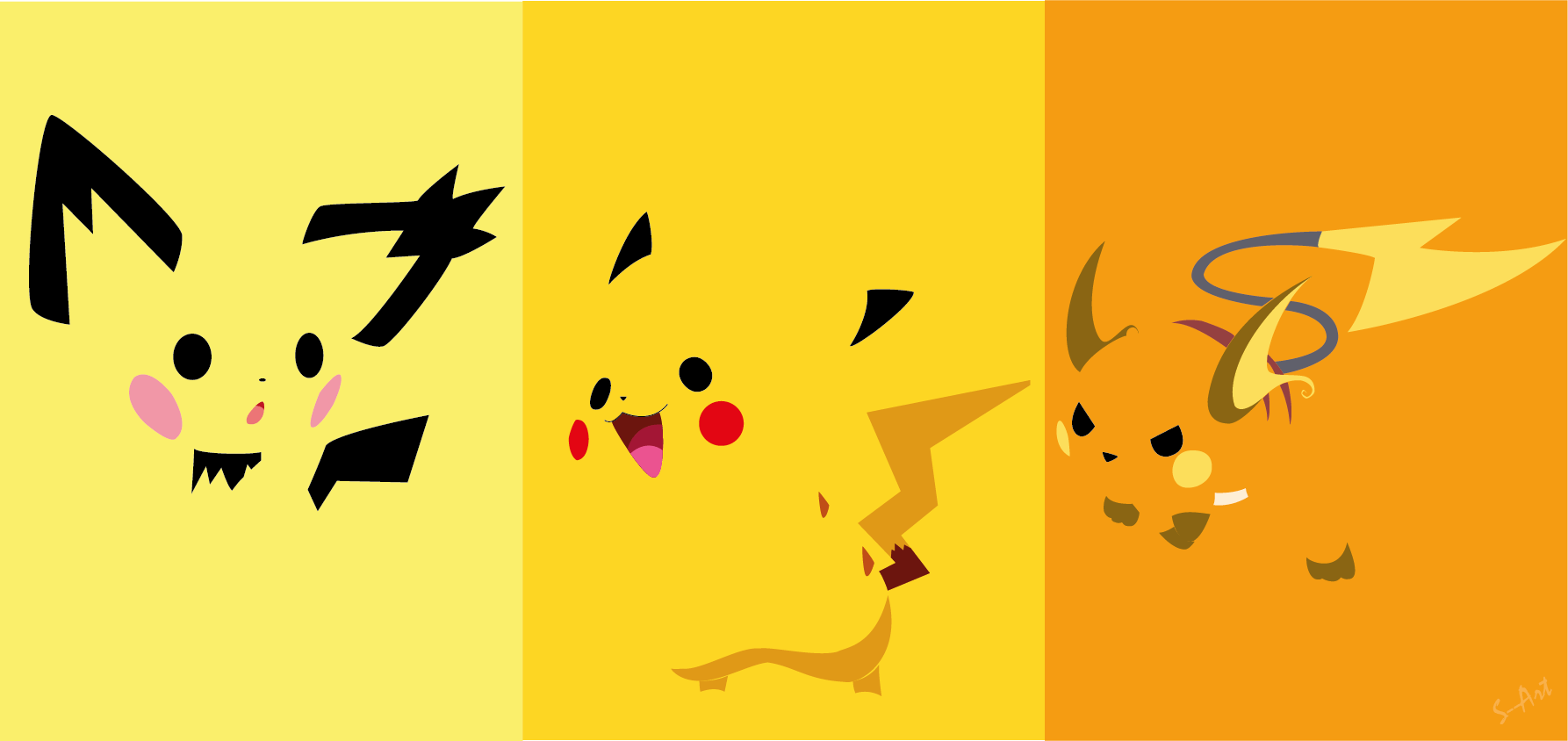 1786x844 Pikachu evolution line by S-Art