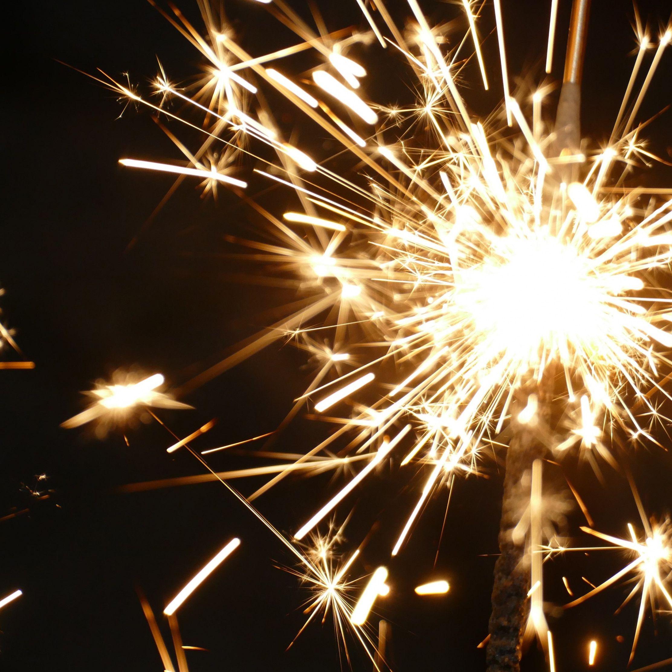 2224x2224 Download wallpaper: Sparklers for new year 2224x2224