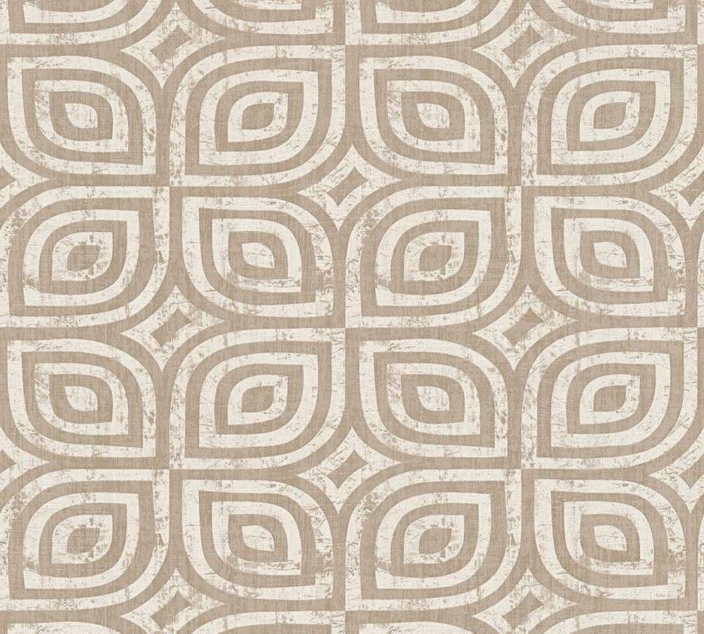 1000x900 Wallpaper Vintage Aztec Taupe Silver Livingwalls 32737 1