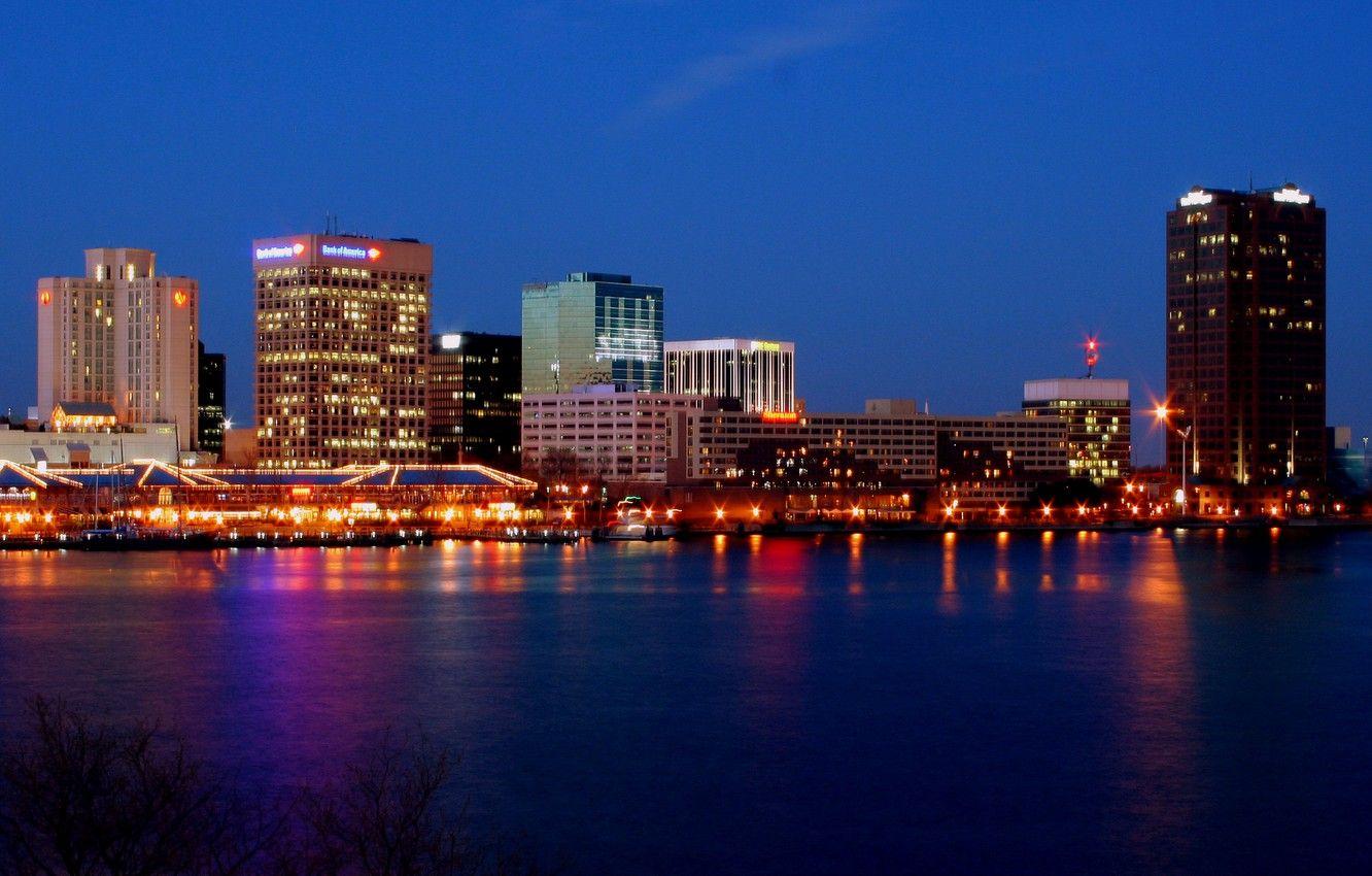 1332x850 Wallpaper Marina, the evening, port, VA, Virginia, Norfolk
