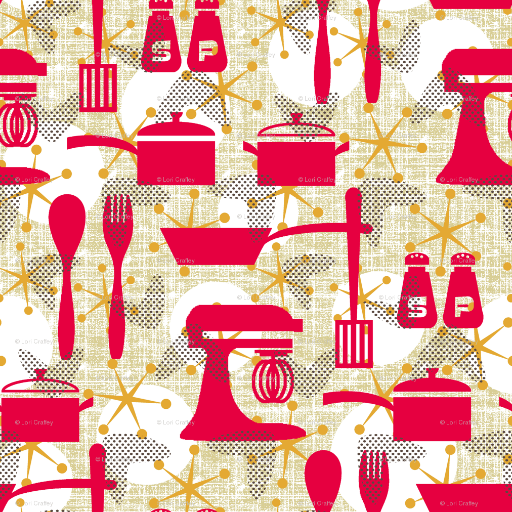 1012x1012 Really Retro Kitchen wallpaper