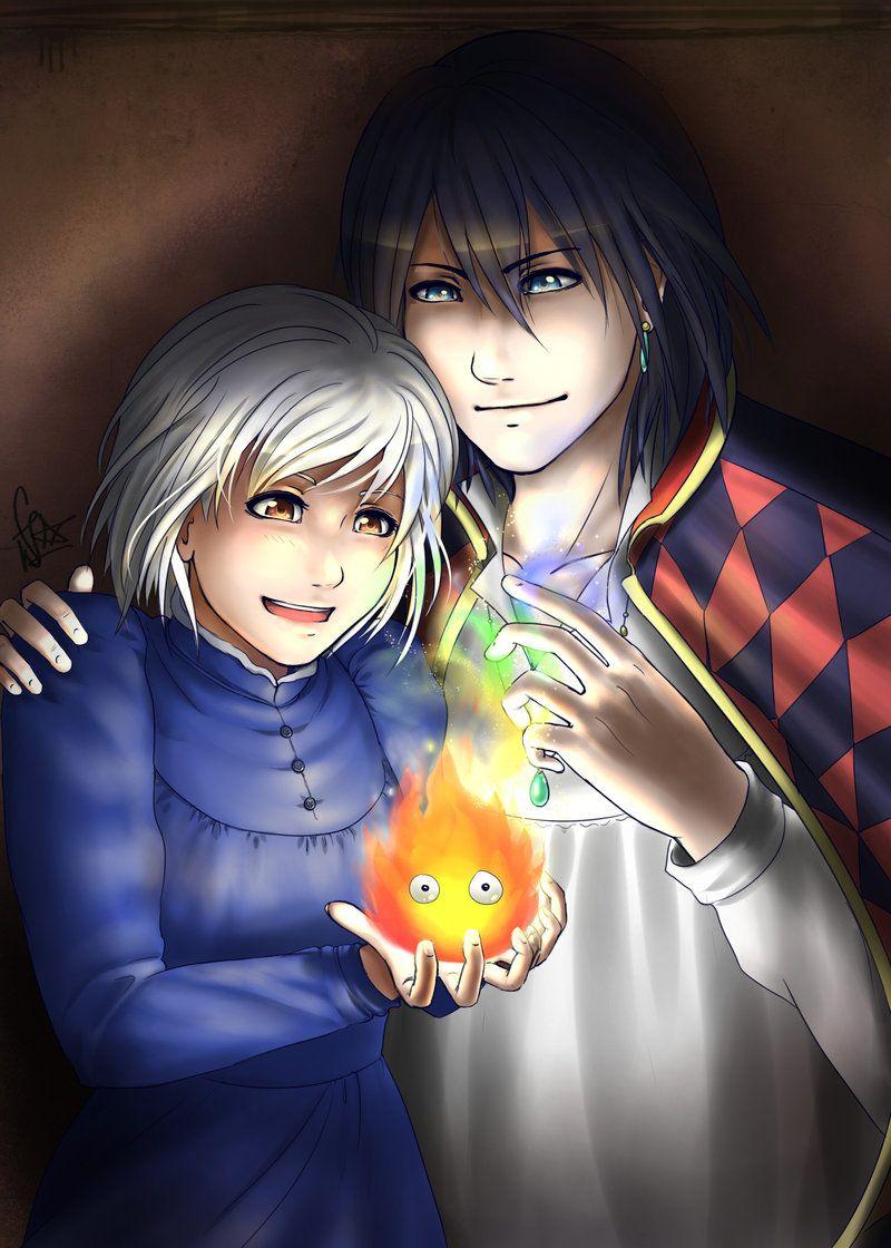800x1120 Sophie, Howl and Calcifer Hatter (Sophie Pendragon) Фан