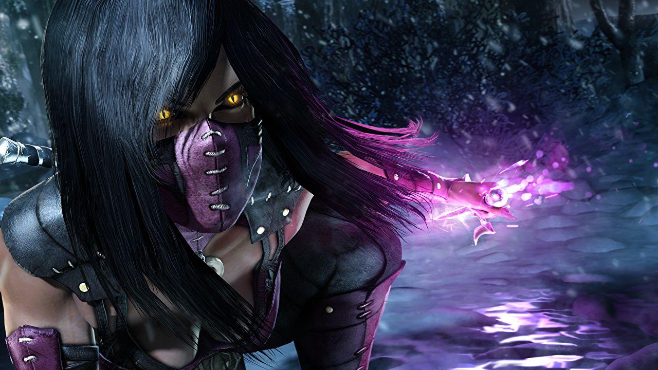 1280x720 Desktop Wallpaper Mortal Kombat Brunette girl Mileena the Pretty