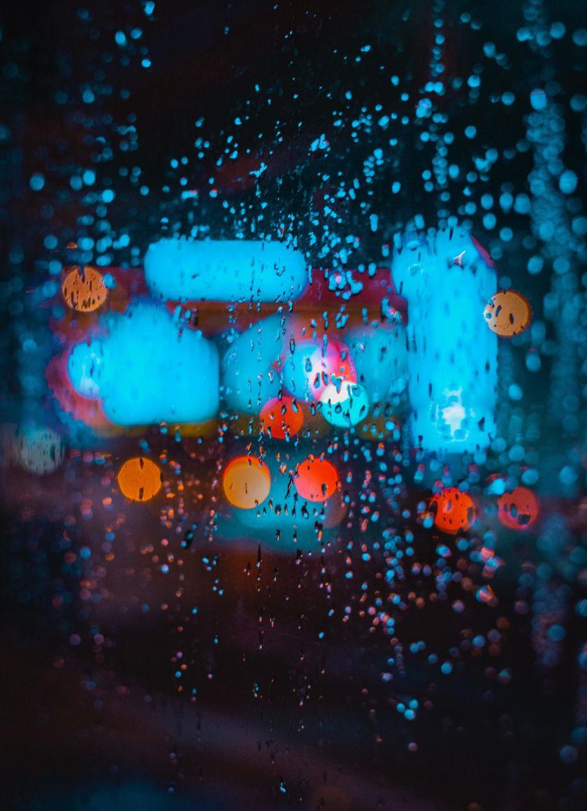840x1160 Download 840x1160 wallpaper bokeh, colorful, rain, drops, glass