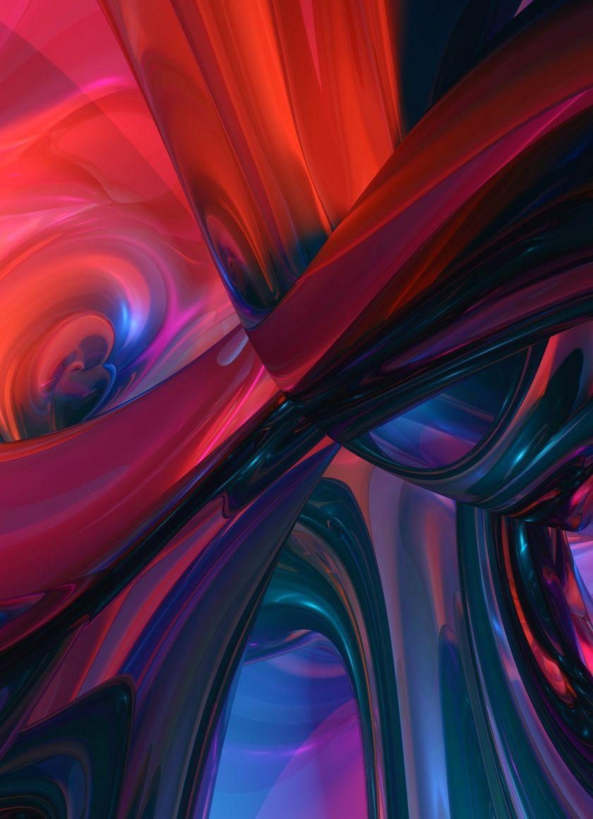840x1160 Download Fractal, wavy, tangled, colorful wallpaper, 840x1160