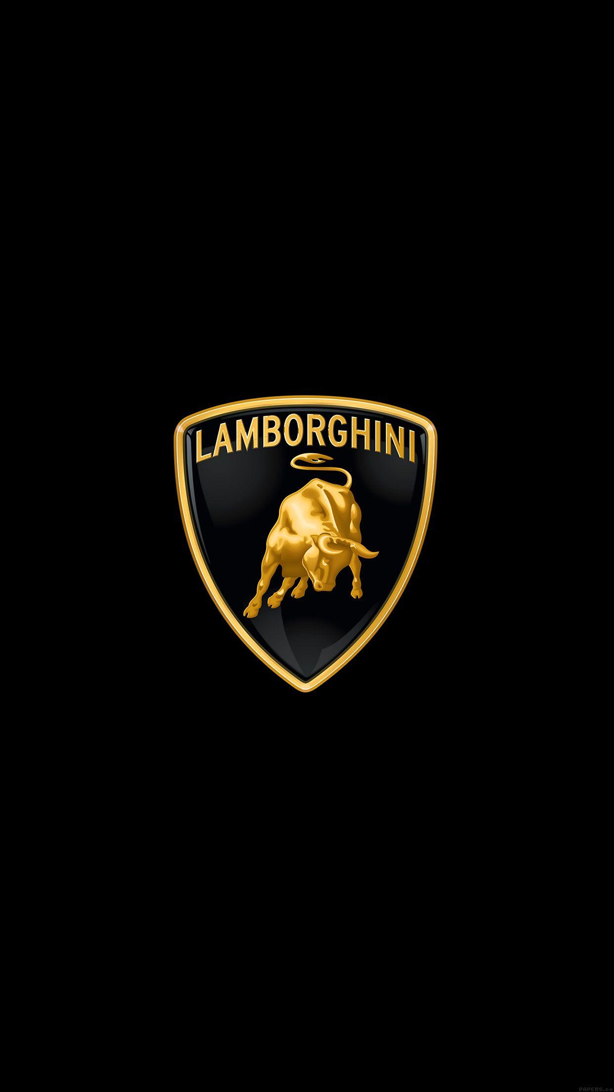 1242x2208 Lamborghini Logo Art Car Minimal Dark
