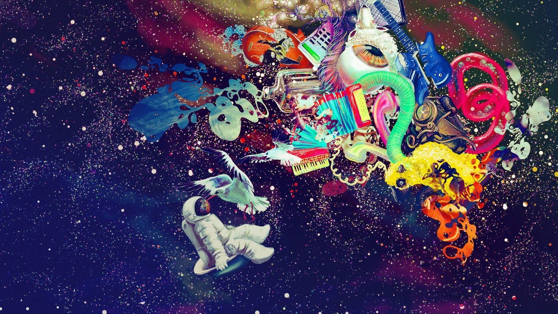 trippy outer space wallpaper