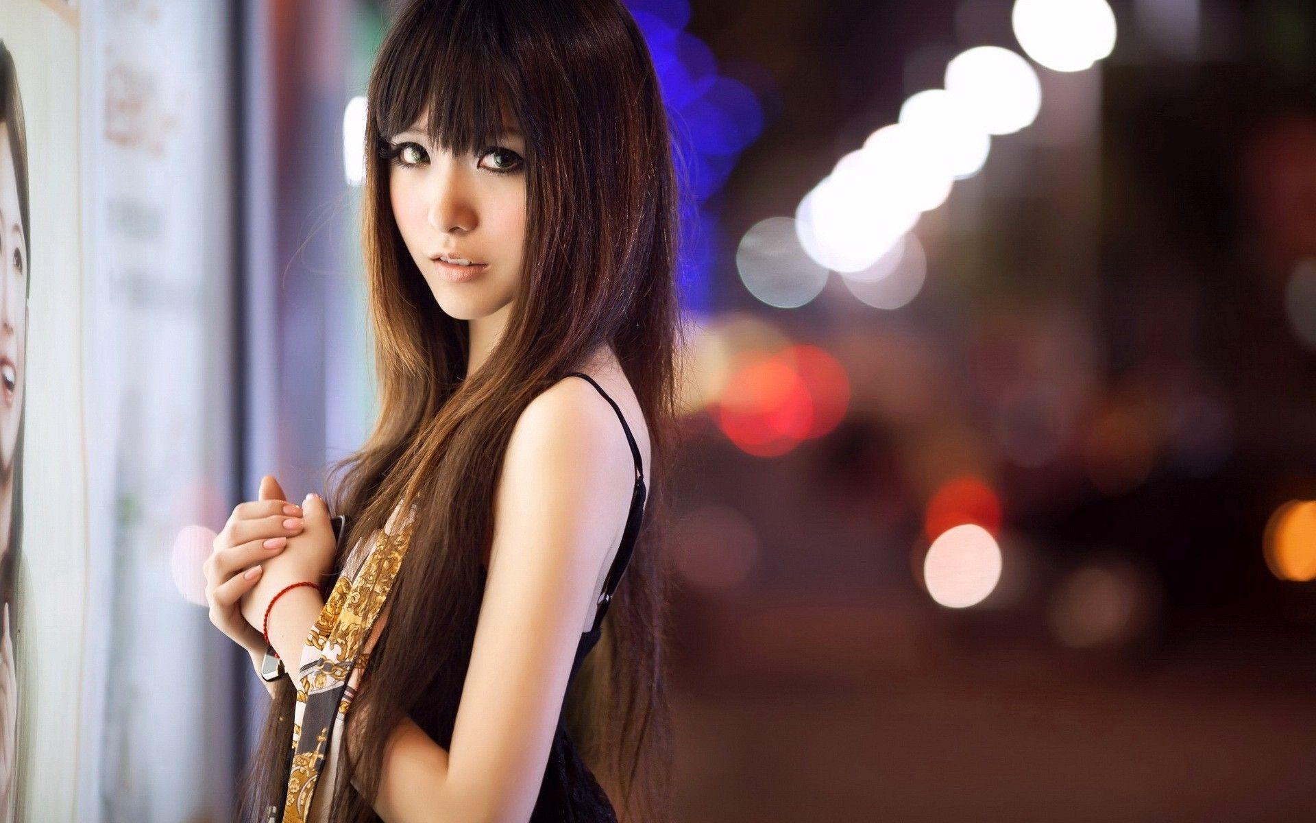 1920x1200 #women, #brown eyes, #straight hair, #model, #Asian