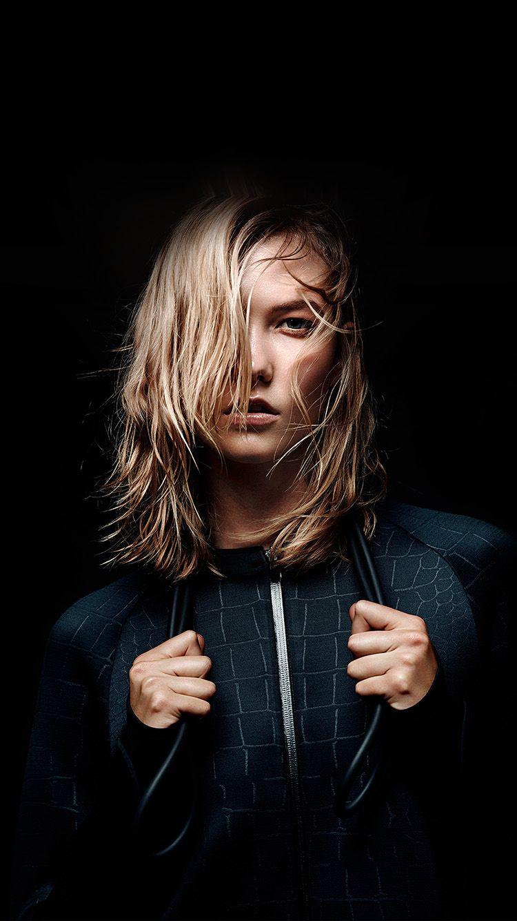 750x1334 iPhone 8 wallpaper. karlie kloss dark nike