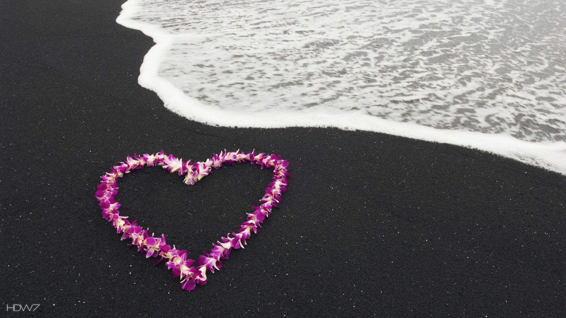 1920x1080 pink heart at beach 1920x1080. HD wallpaper gallery