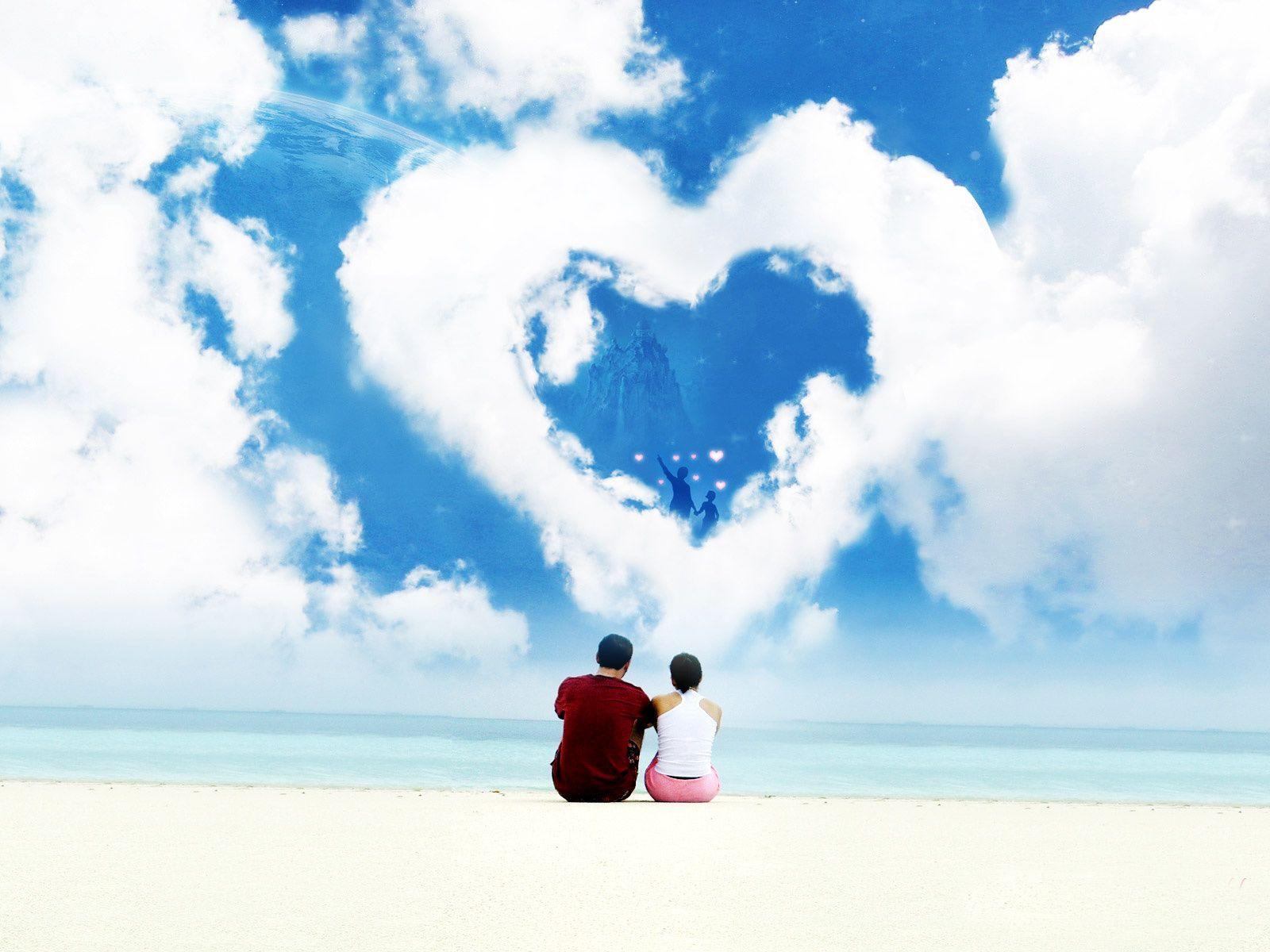 1600x1200 b girls: Beach Love wallpaper & Heart Picture