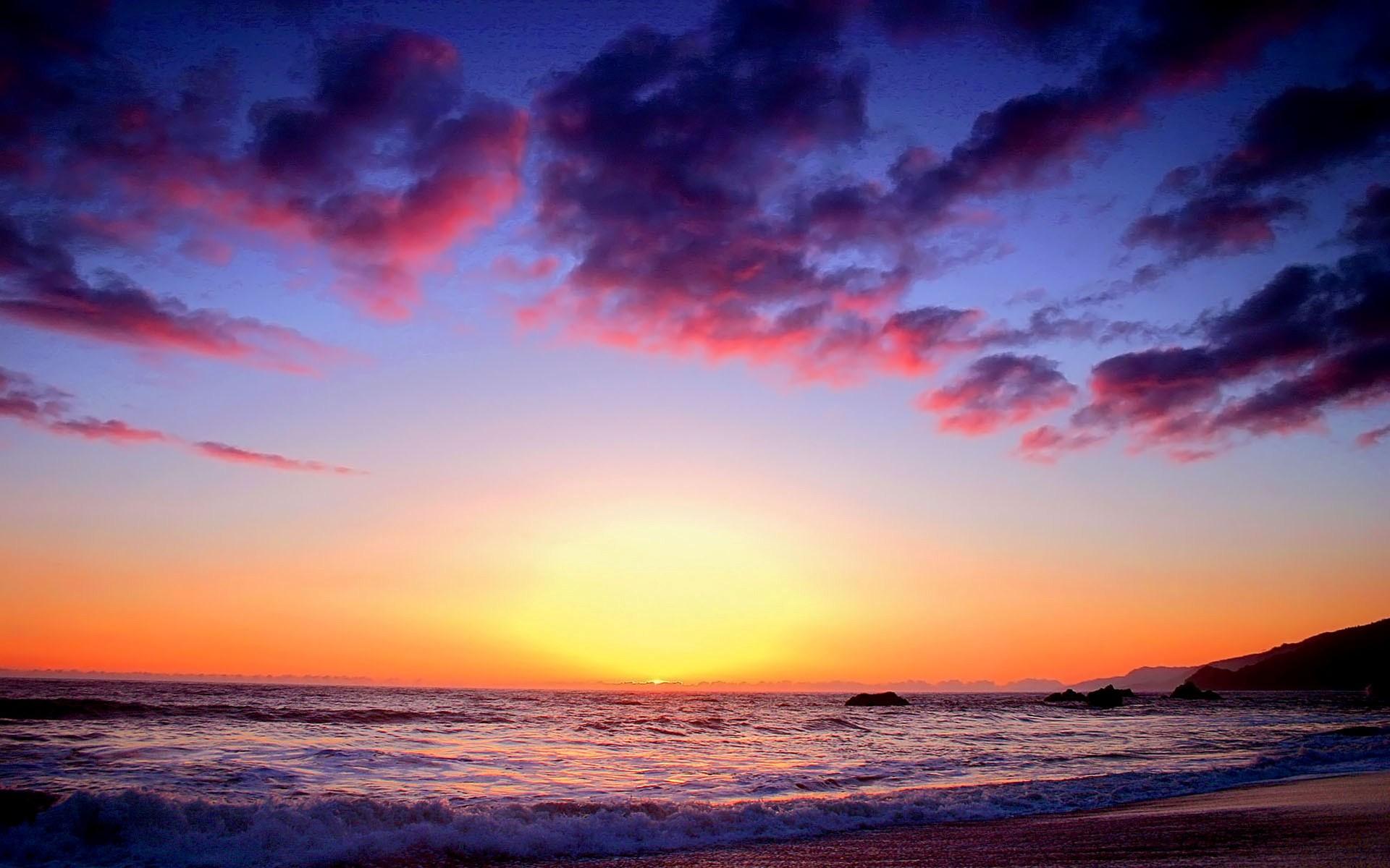 1920x1200 Colorful Beach Sunset HD Wallpaper Beach Zone HD Wallpaper