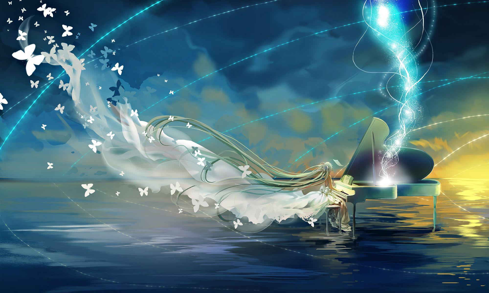 2000x1200 vocaloid, hatsune miku, piano Wallpaper, HD Anime 4K Wallpaper, Image, Photo and Background