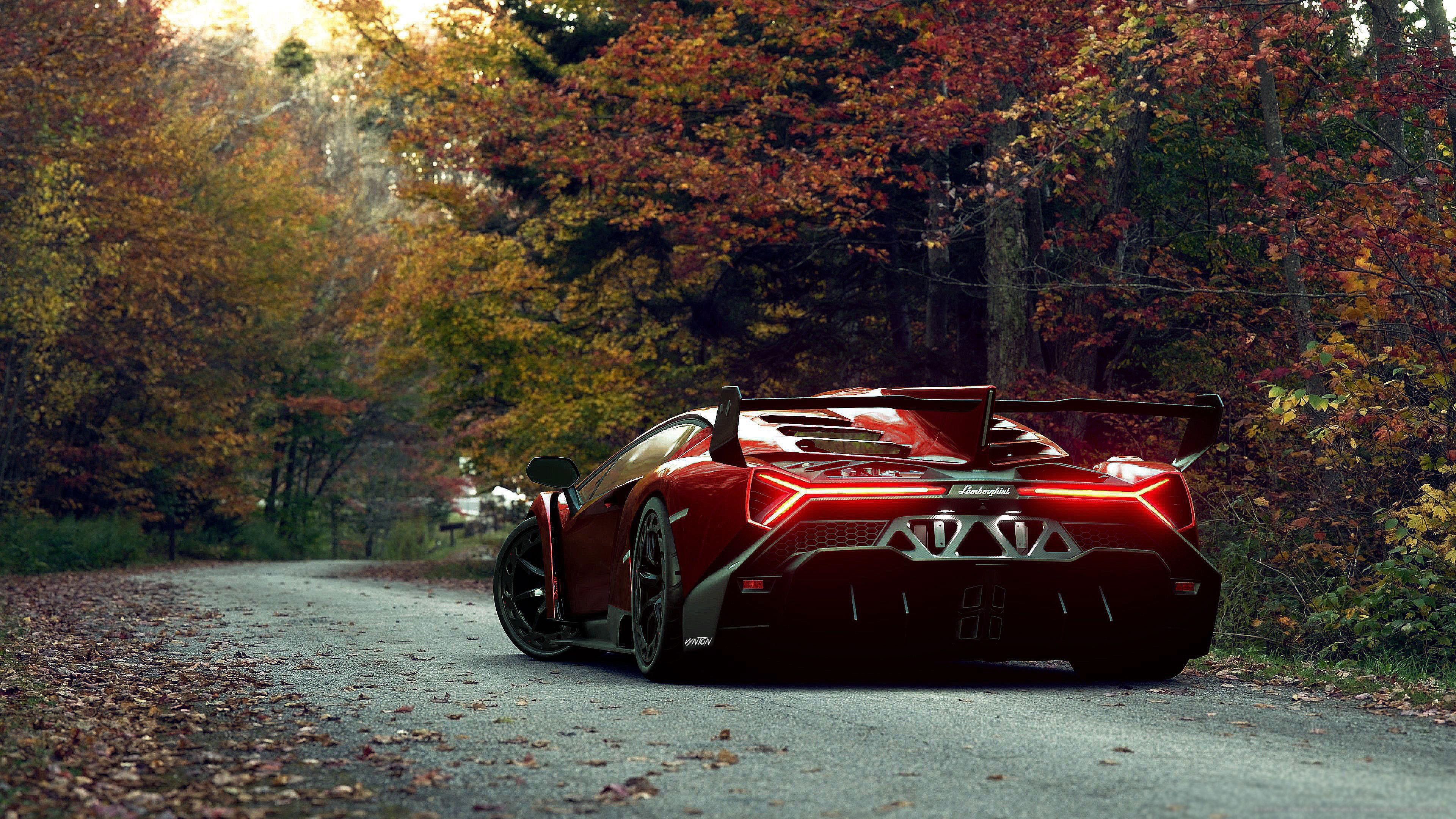 3840x2160 Lamborghini Veneno Roadster 4K Wallpaper, Digital Art, Autumn