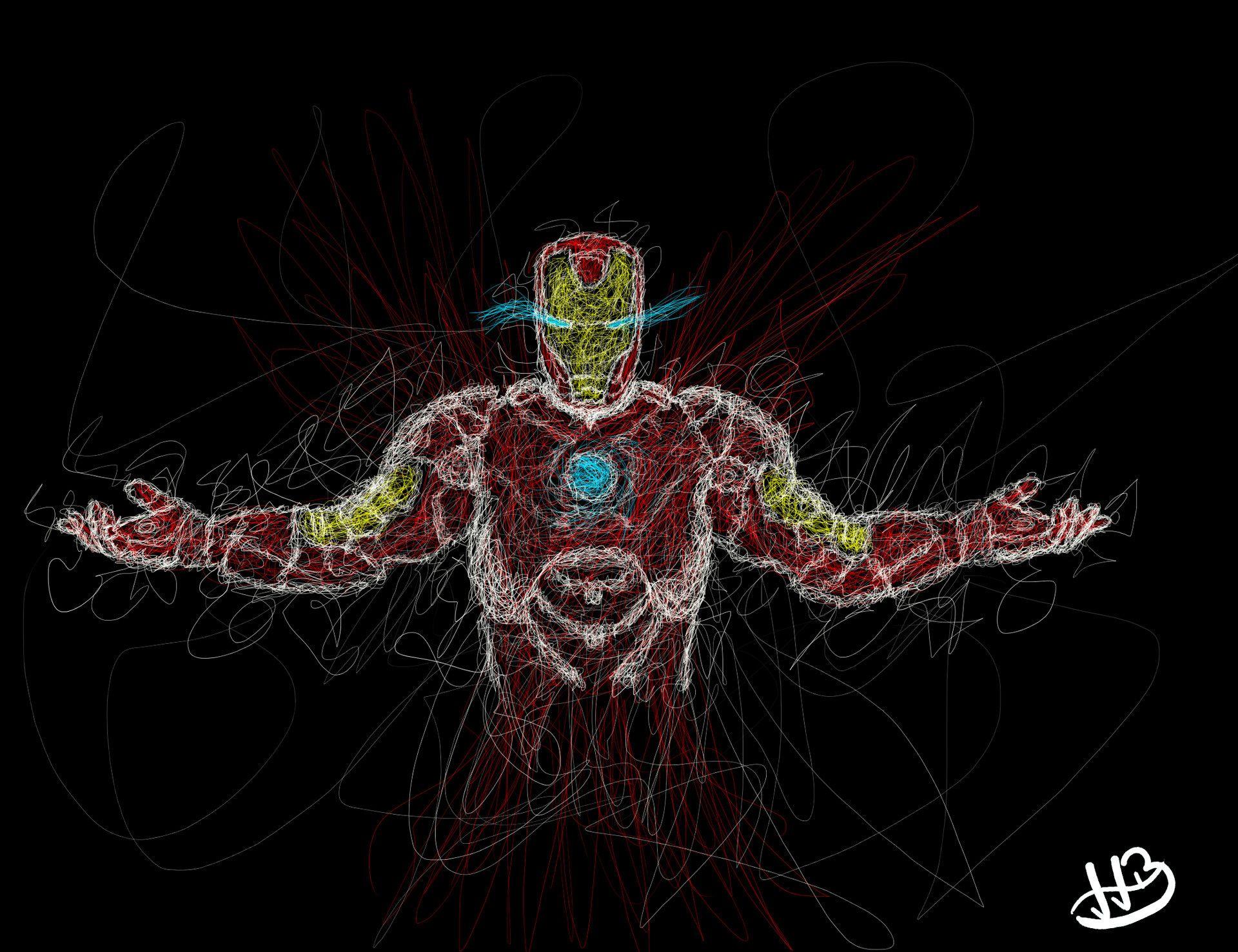 1920x1477 Iron Man Drawing Art Macbook Pro Retina HD 4k Wallpaper