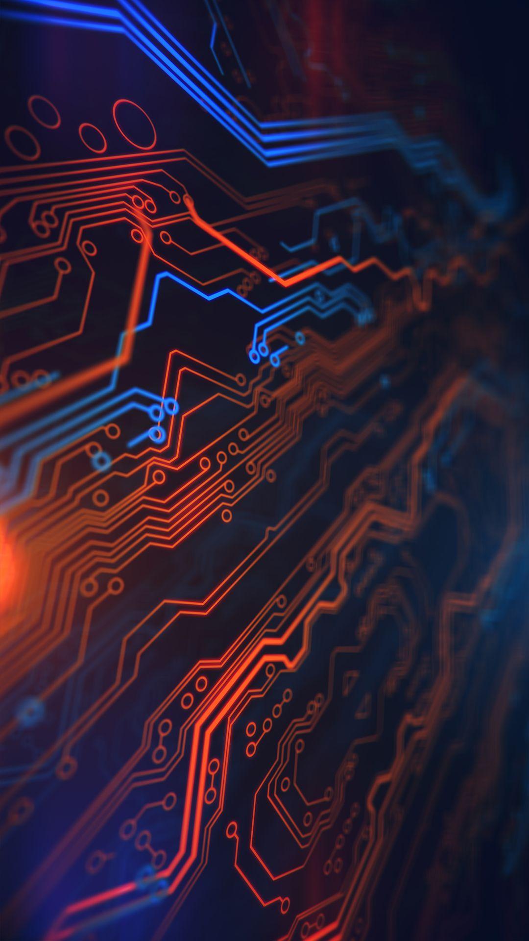 windows live wallpaper red and black circuit board