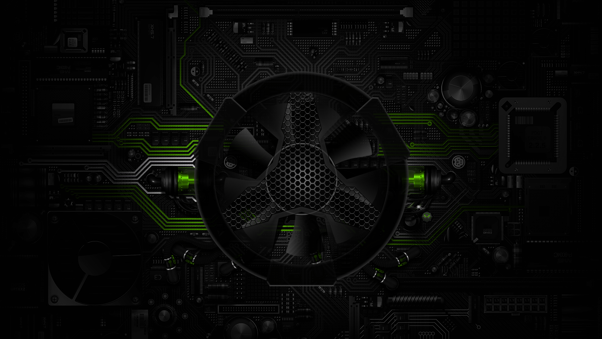 1920x1080 Digital Circuits Fan HUD Wallpaper