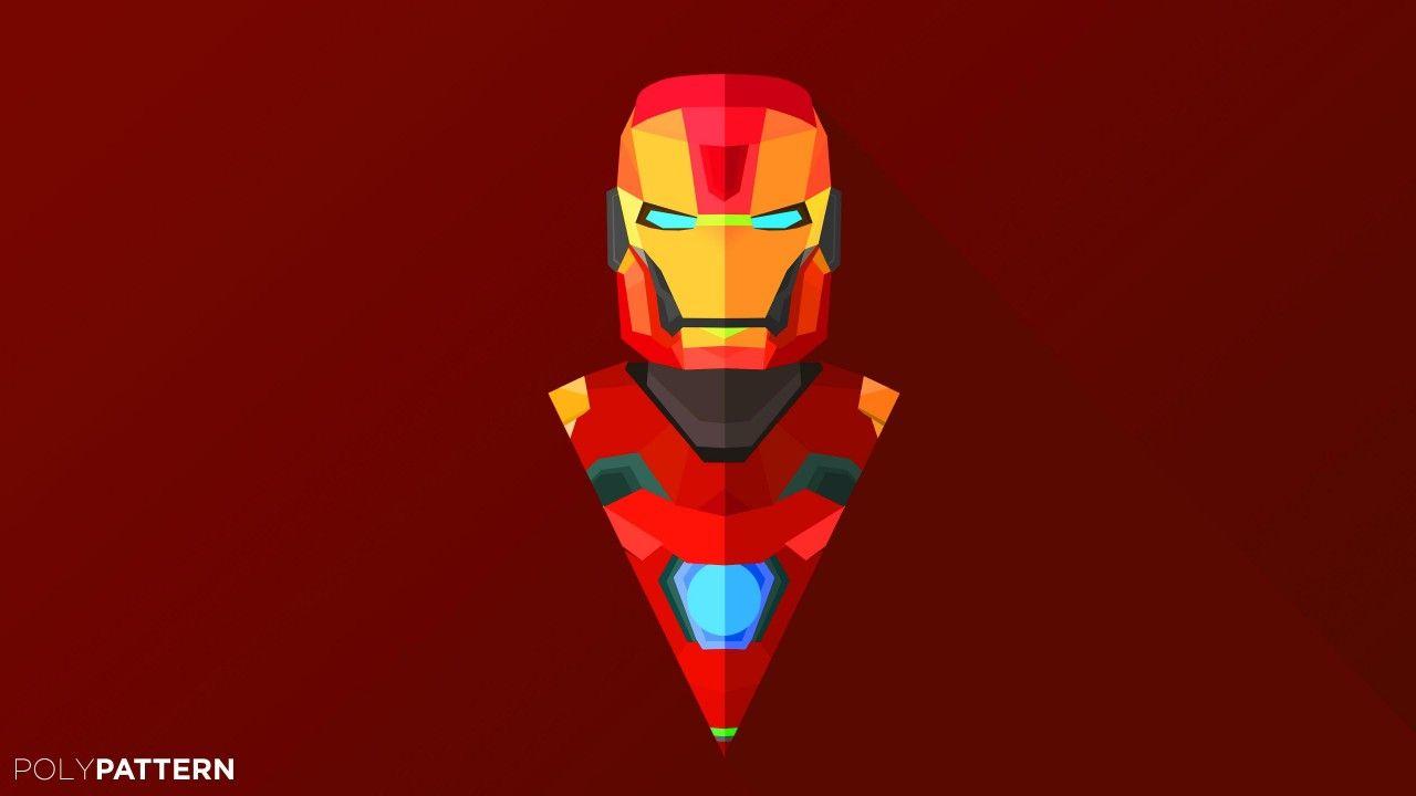 1280x720 Wallpaper Iron Man, abstract, low poly, minimalism, 4k, 5k, iphone