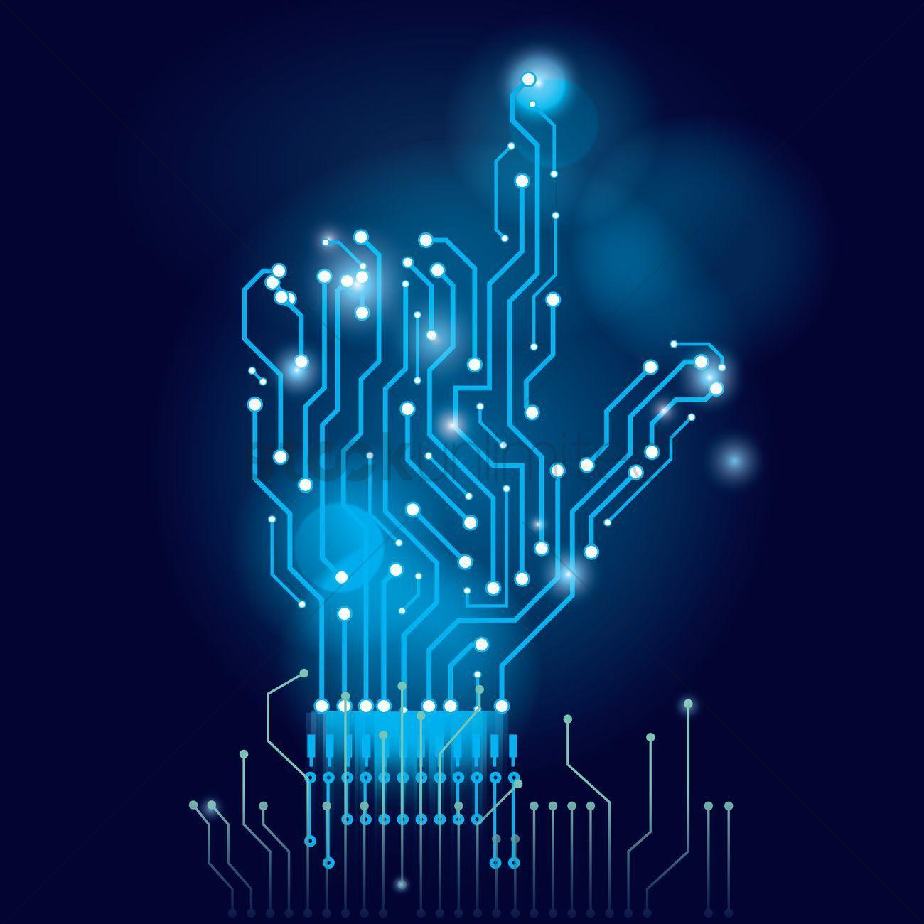 1300x1300 Blue Circuit Wallpaper