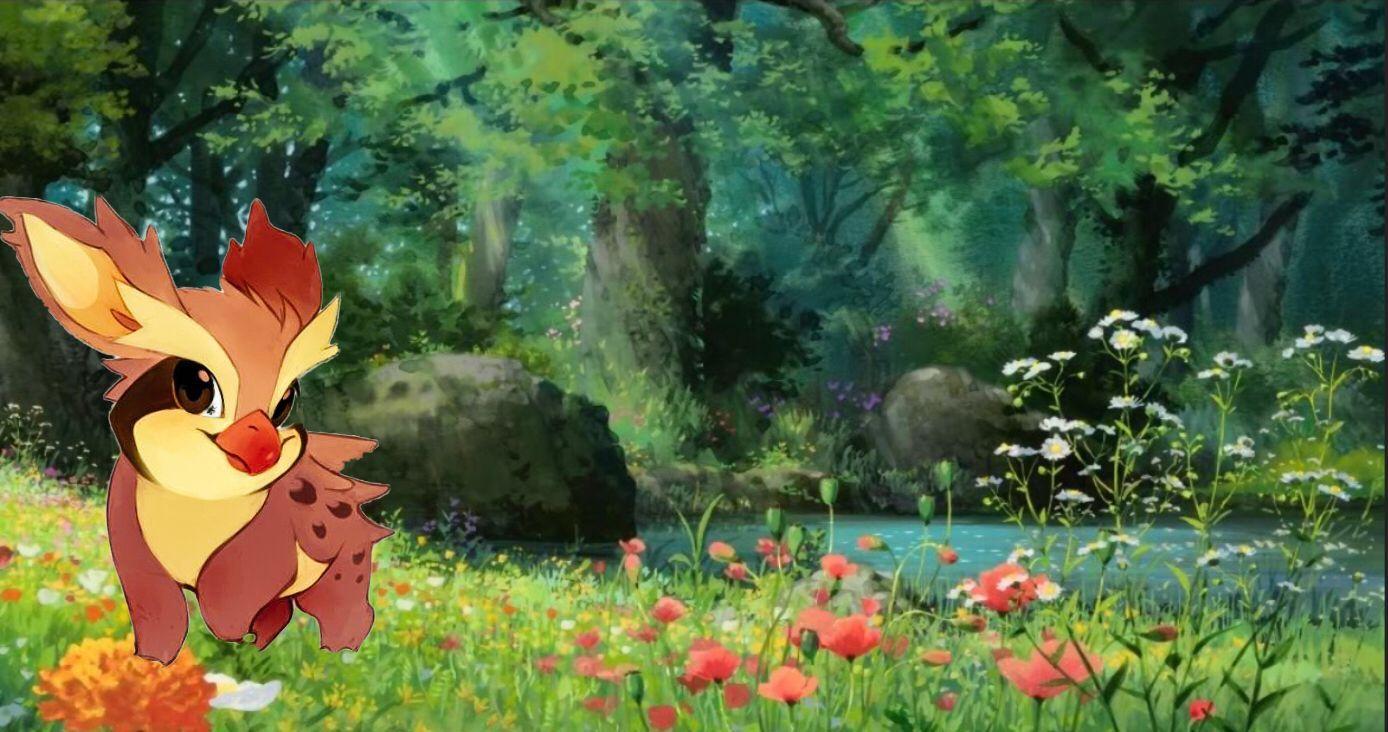 pokemon scenery close up