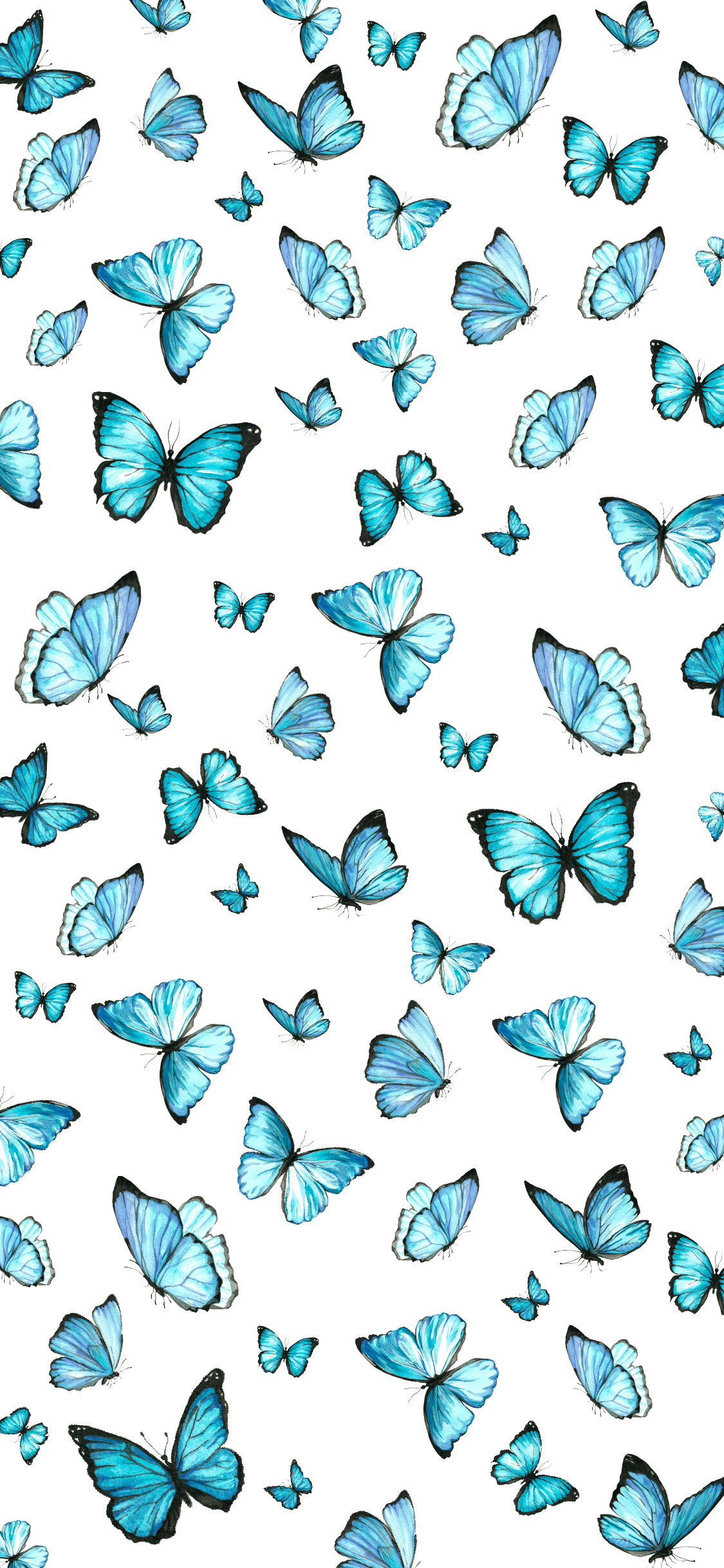 Iphone Aesthetic Tumblr Iphone Blue Butterfly Wallpaper