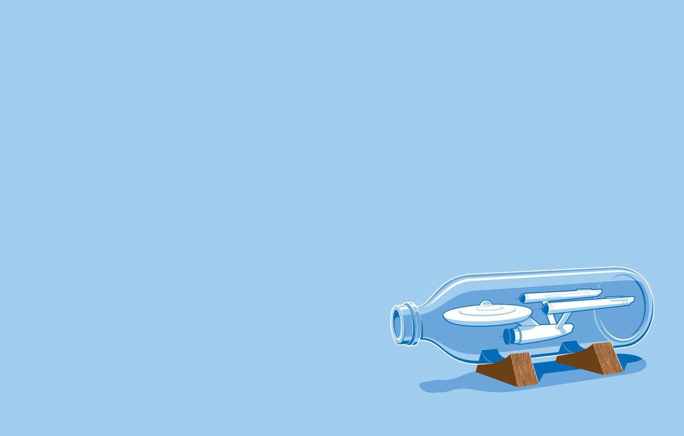 1332x850 Wallpaper fantasy, Star Trek, minimalism, spaceship, movie, film, artwork, USS Enterprise, TV series, simple background, NCC ship in a bottle image for desktop