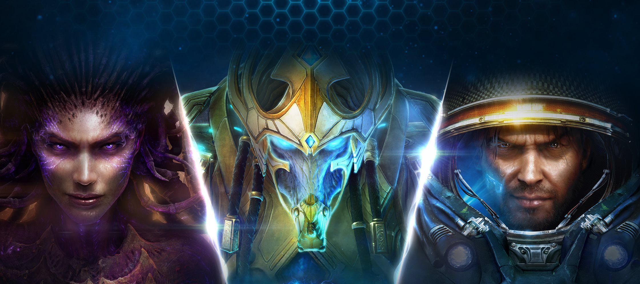 2241x995 Blizzard marks 5 years of StarCraft 2 with confetti and wallpaper
