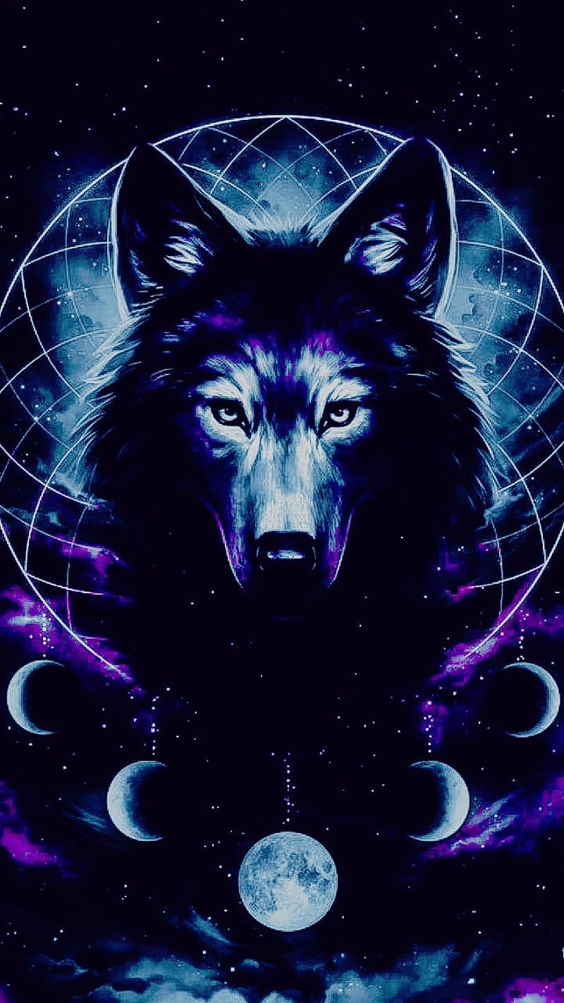 800x1422 The Wolf, cloud, lone, moon, ice, HD phone wallpaper