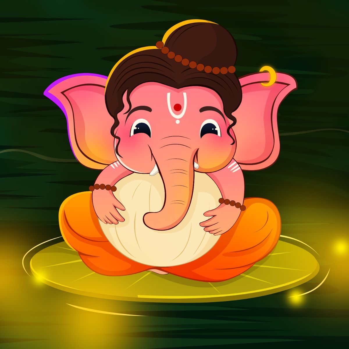 1200x1200 Cute Bal Ganesh Wallpaper Mural®
