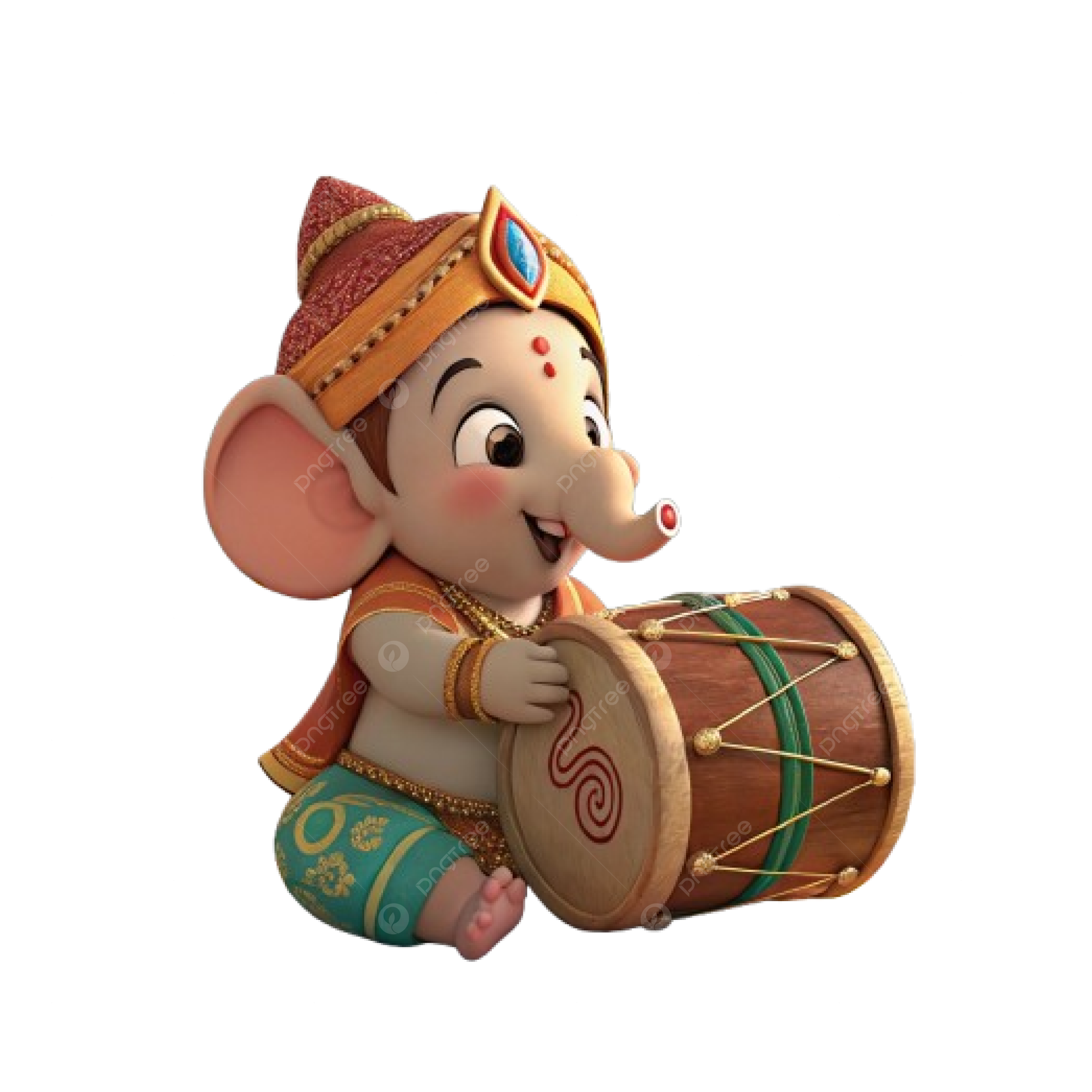 2500x2500 Bal Ganesh 3D Play With Dholak, Hindu Festiveal, Ganesha PNG Transparent Image and Clipart for Free Download