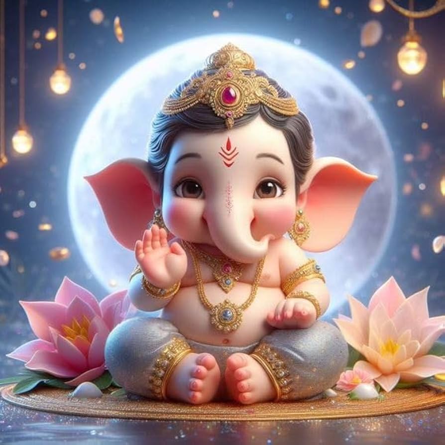 894x894 Lord Ganesha Ganesh Ganpati Ganapatiji Hanging Wall Painting Framed Home Decor (bal ganesh 8 * 12) : Amazon.in: Home & Kitchen
