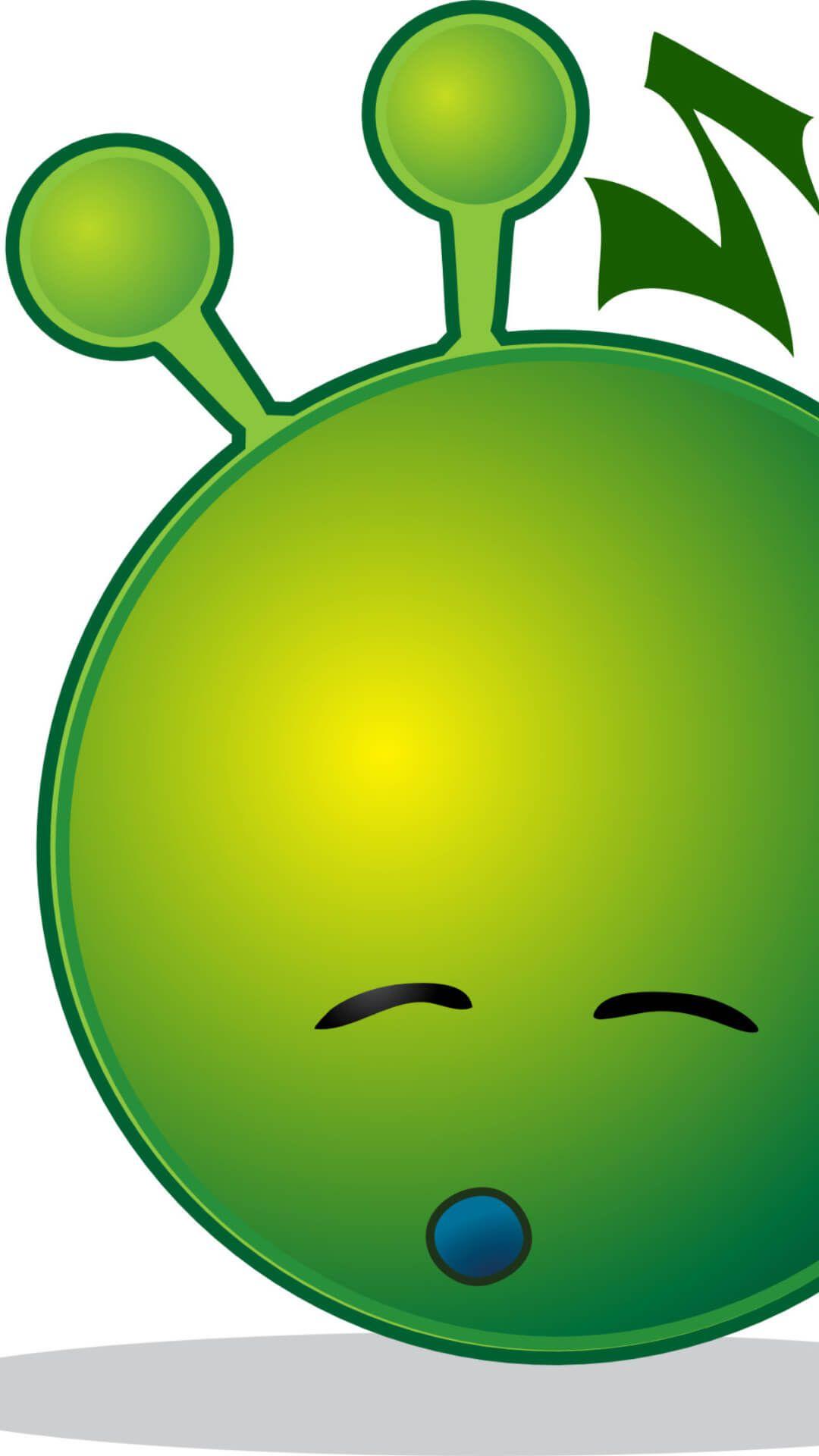 1080x1920 Sleepy Alien Emoji Wallpaper